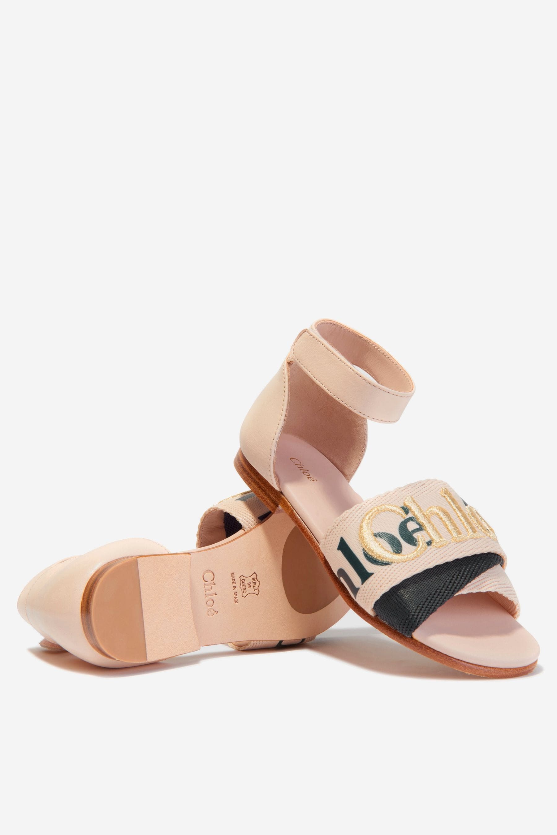 Chloé Girls Leather Branded Sandals