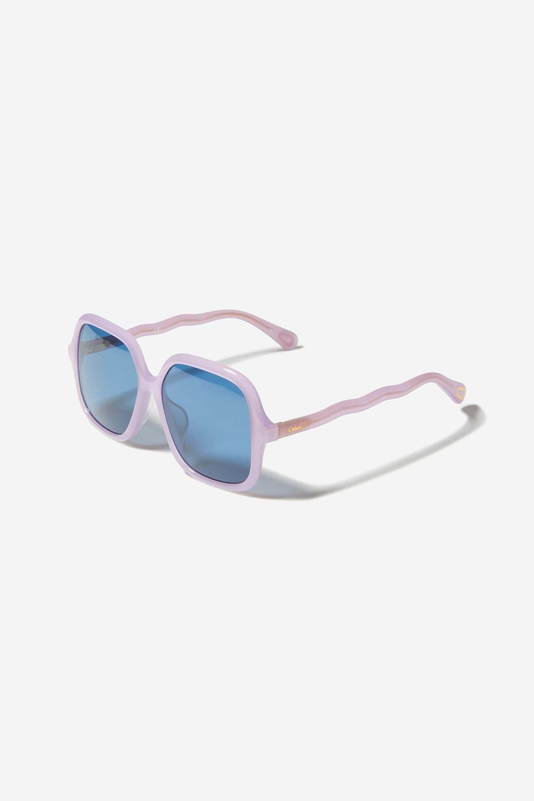 Chloé Girls Square Sunglasses With Wavy Temple