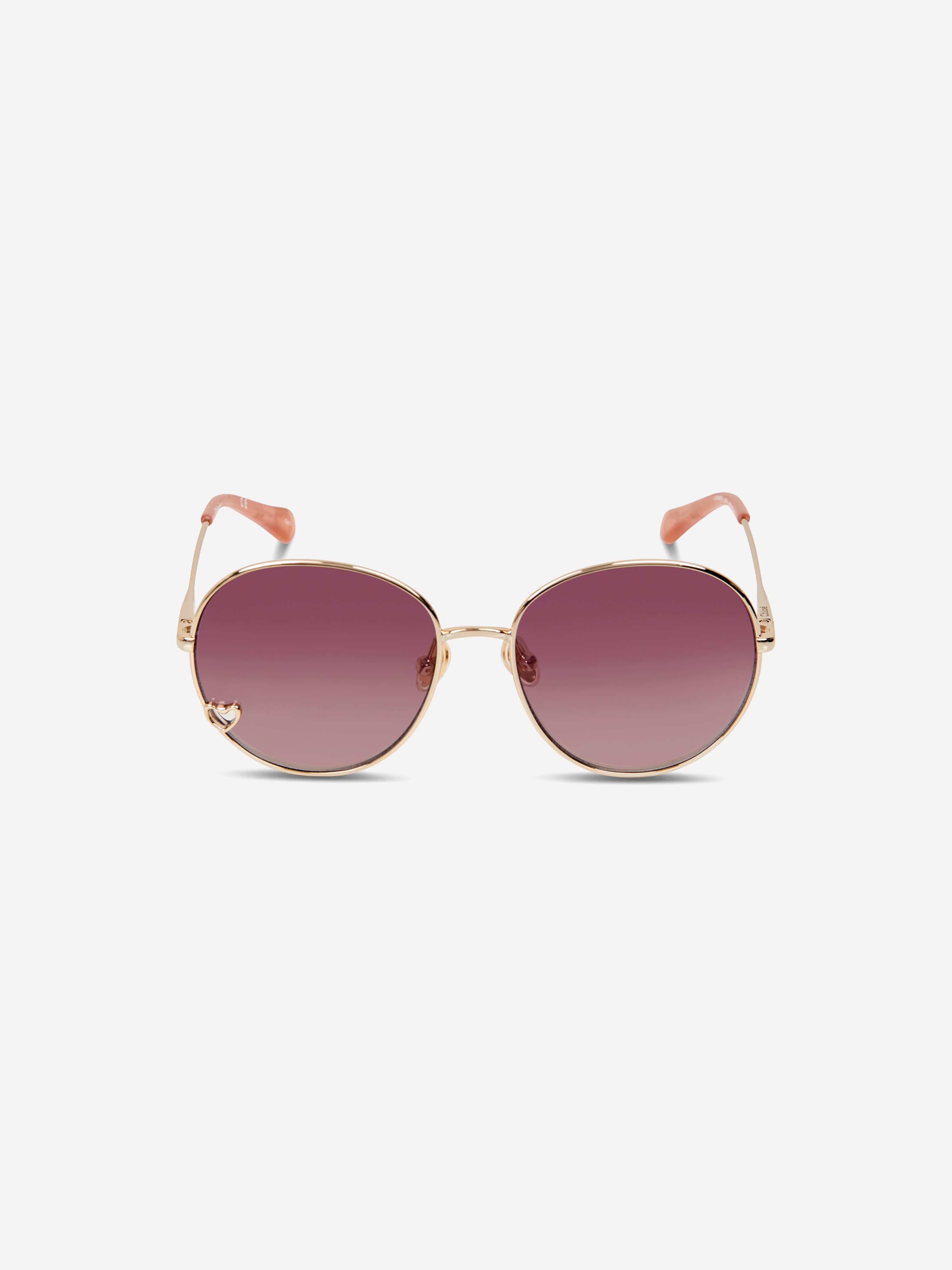 Chloé Girls Oval Sunglasses in Gold