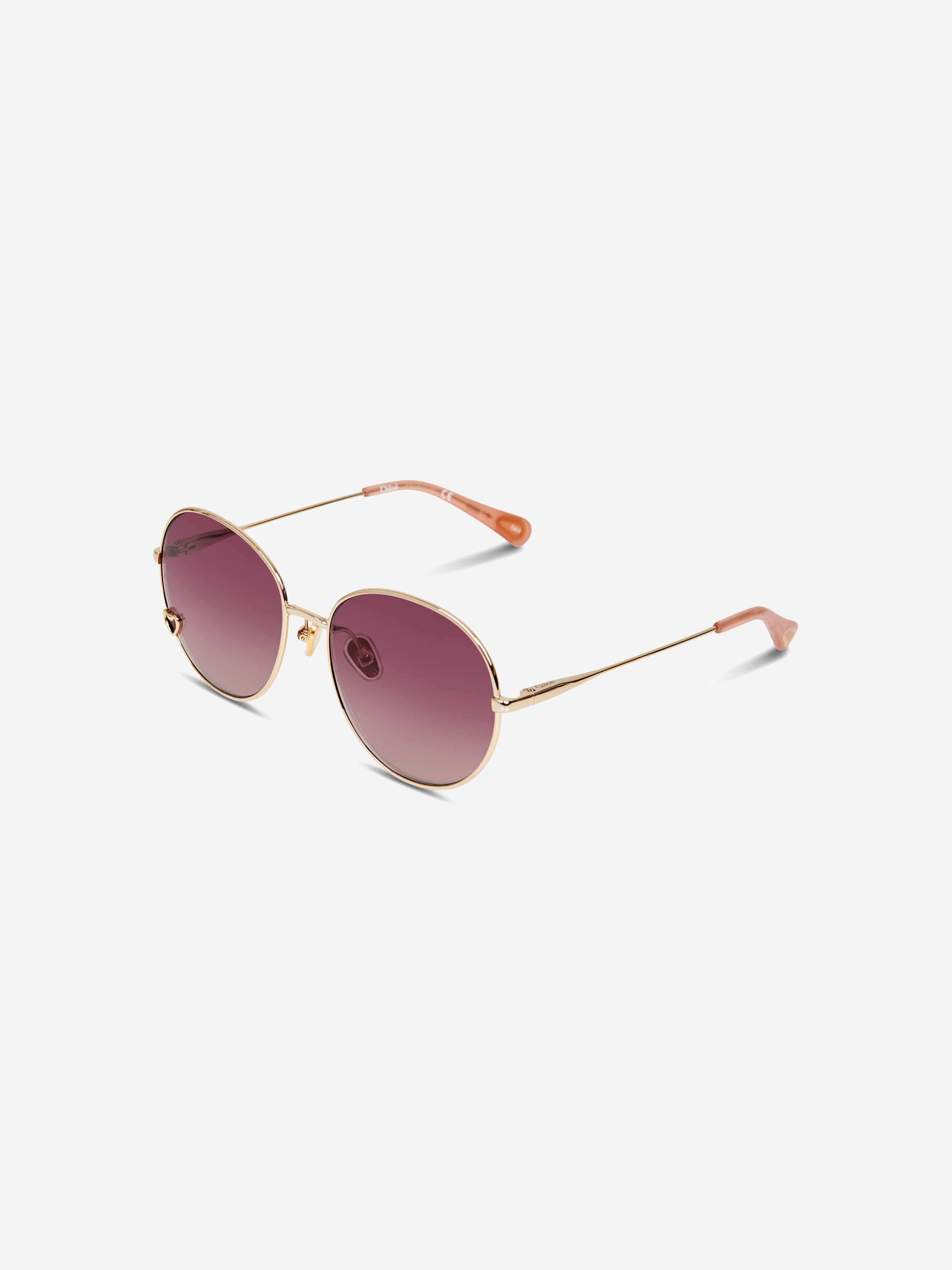 Chloé Girls Oval Sunglasses in Gold