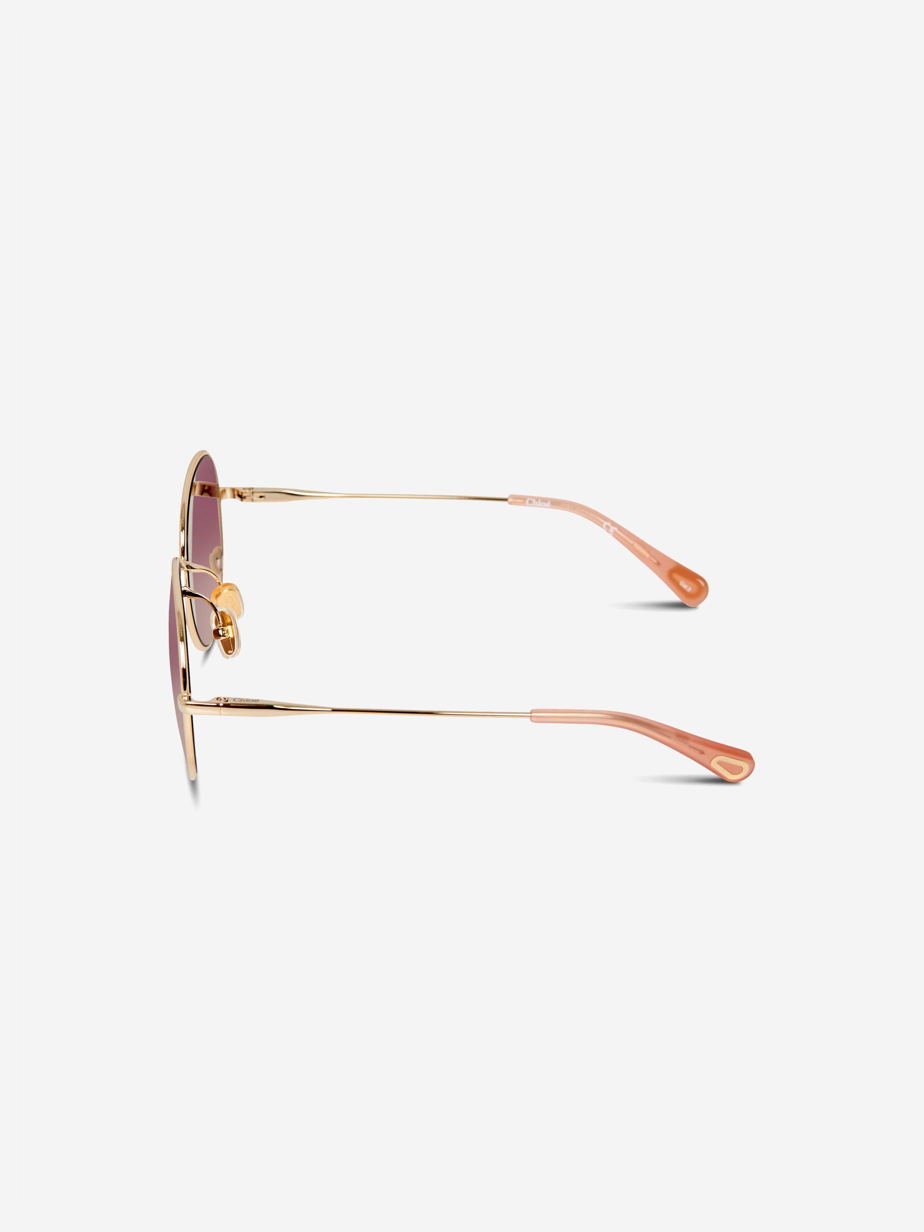 Chloé Girls Oval Sunglasses in Gold