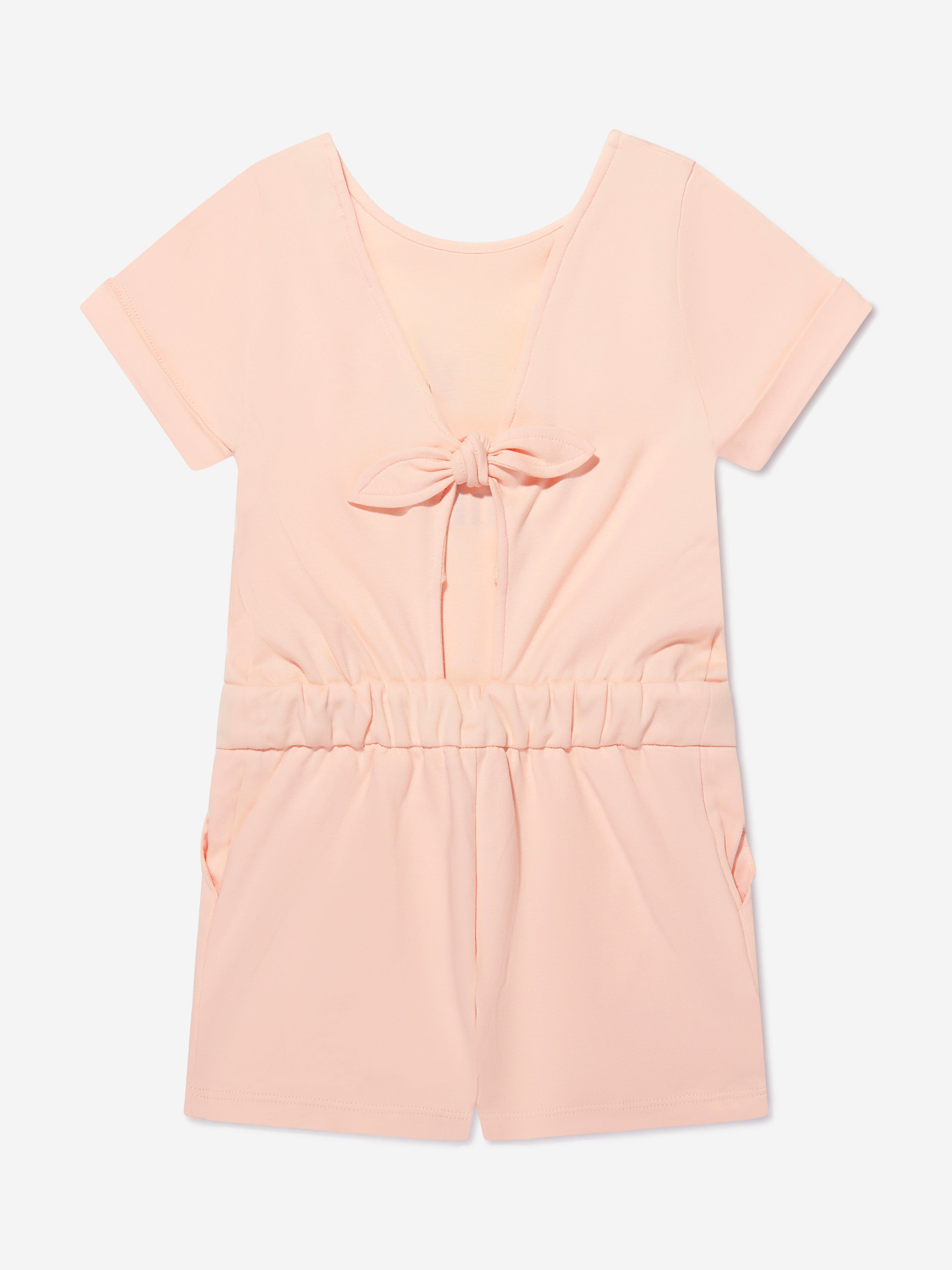 Chloé Girls Cotton Logo Playsuit