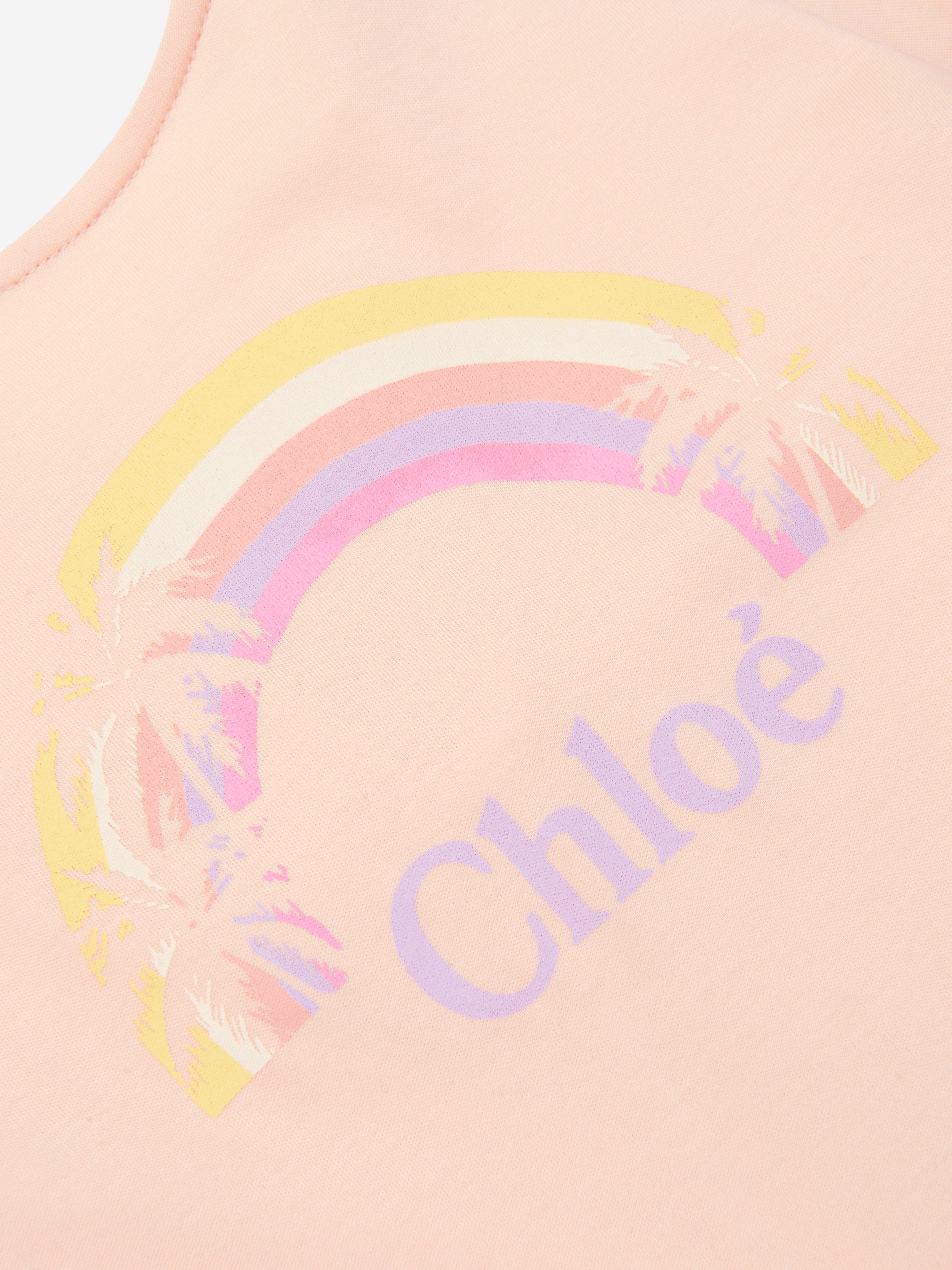 Chloé Girls Cotton Logo Playsuit