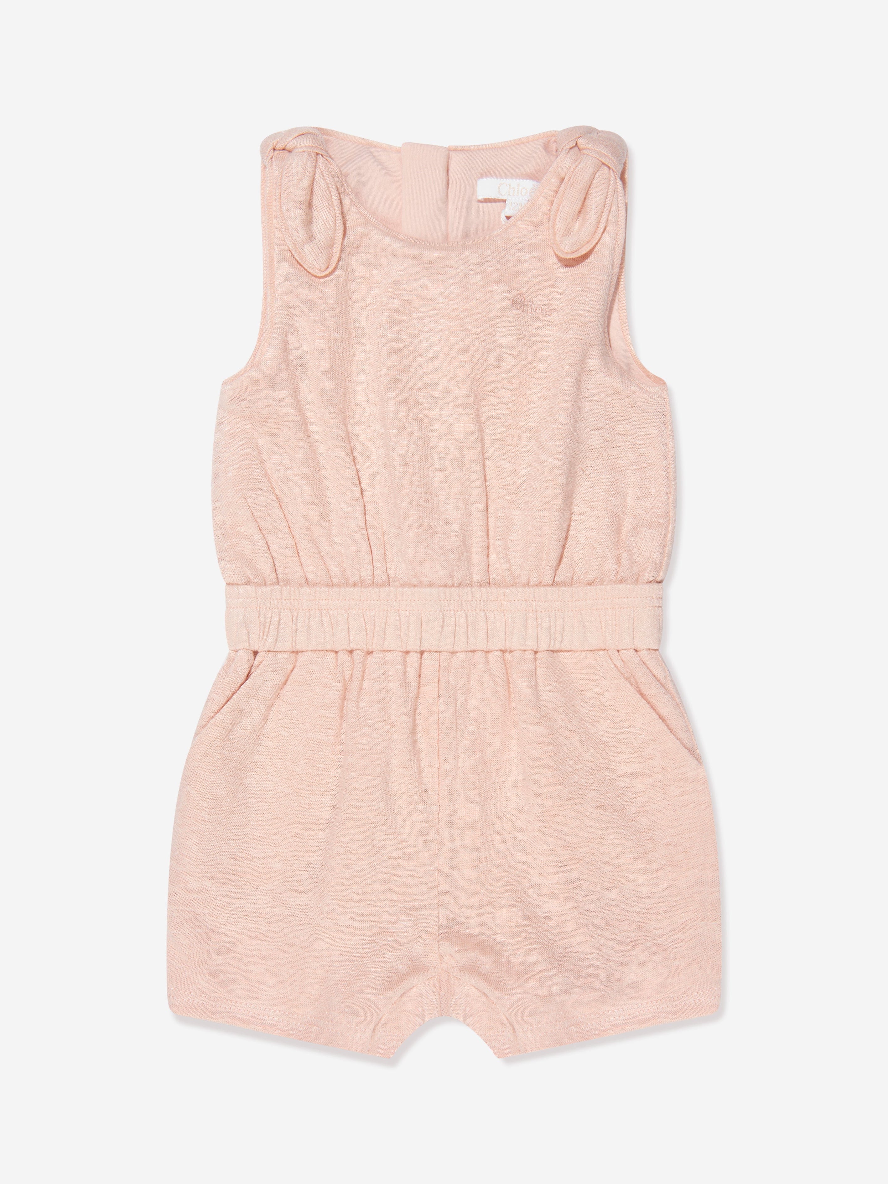 Chloé Baby Girls Organic Cotton Playsuit in Pink