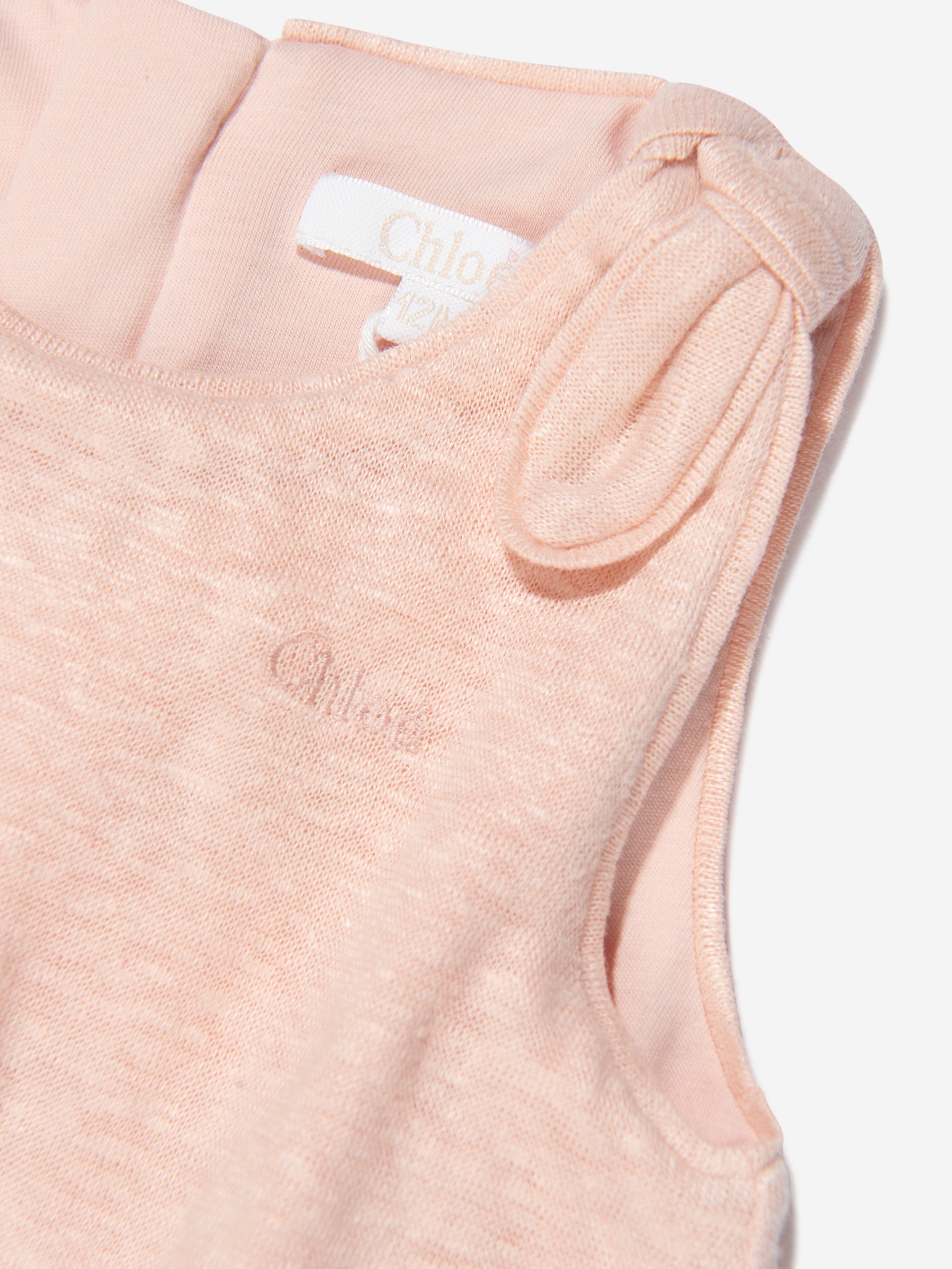 Chloé Baby Girls Organic Cotton Playsuit in Pink