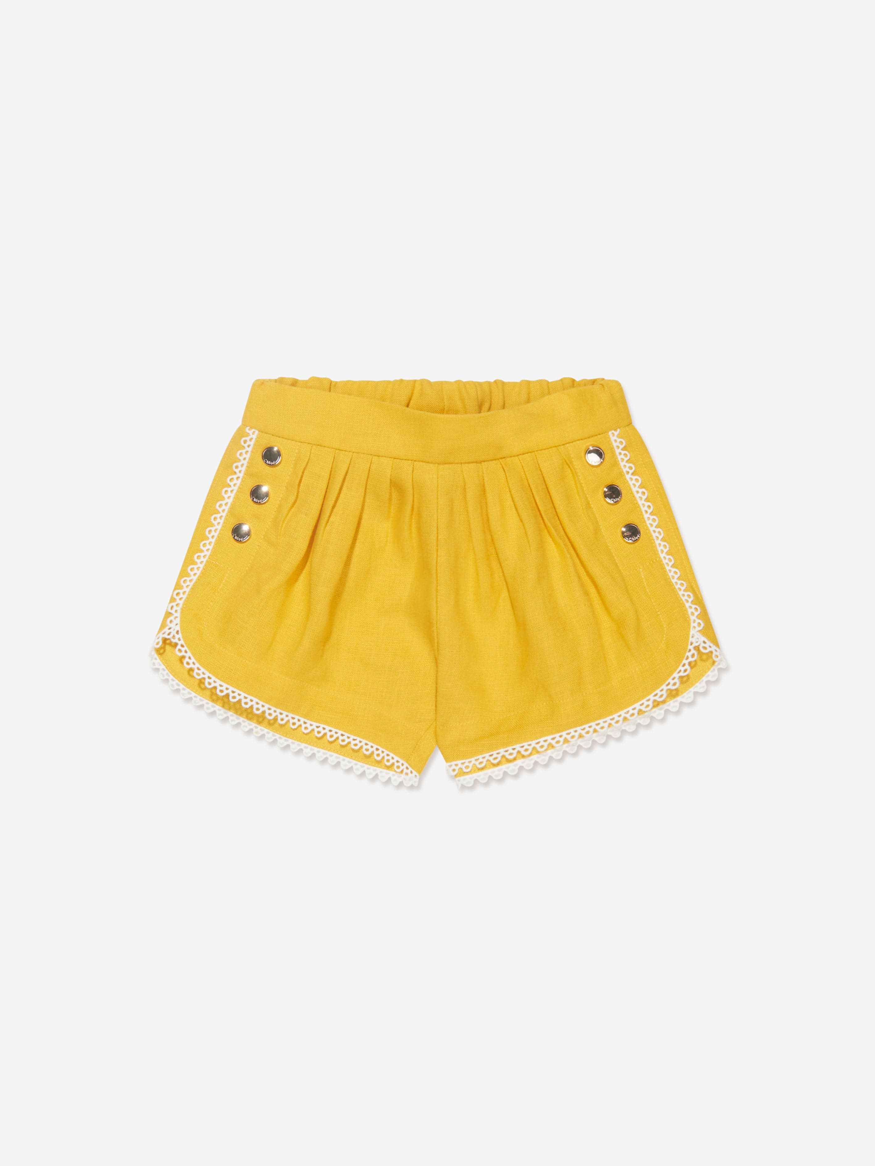 Chloé Baby Girls Organic Cotton Shorts Set in Yellow