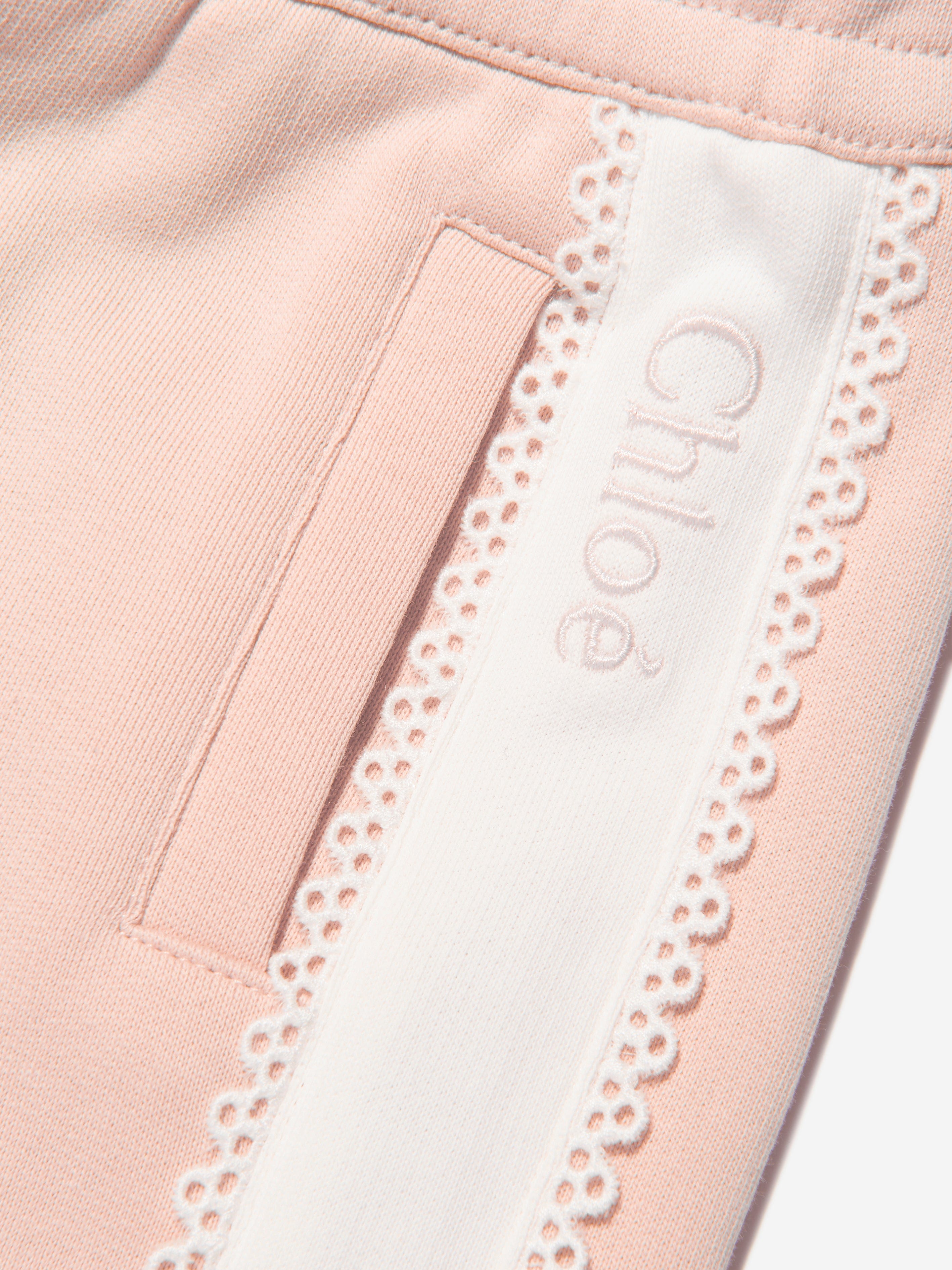 Chloé Girls Organic Cotton Joggers in Pink