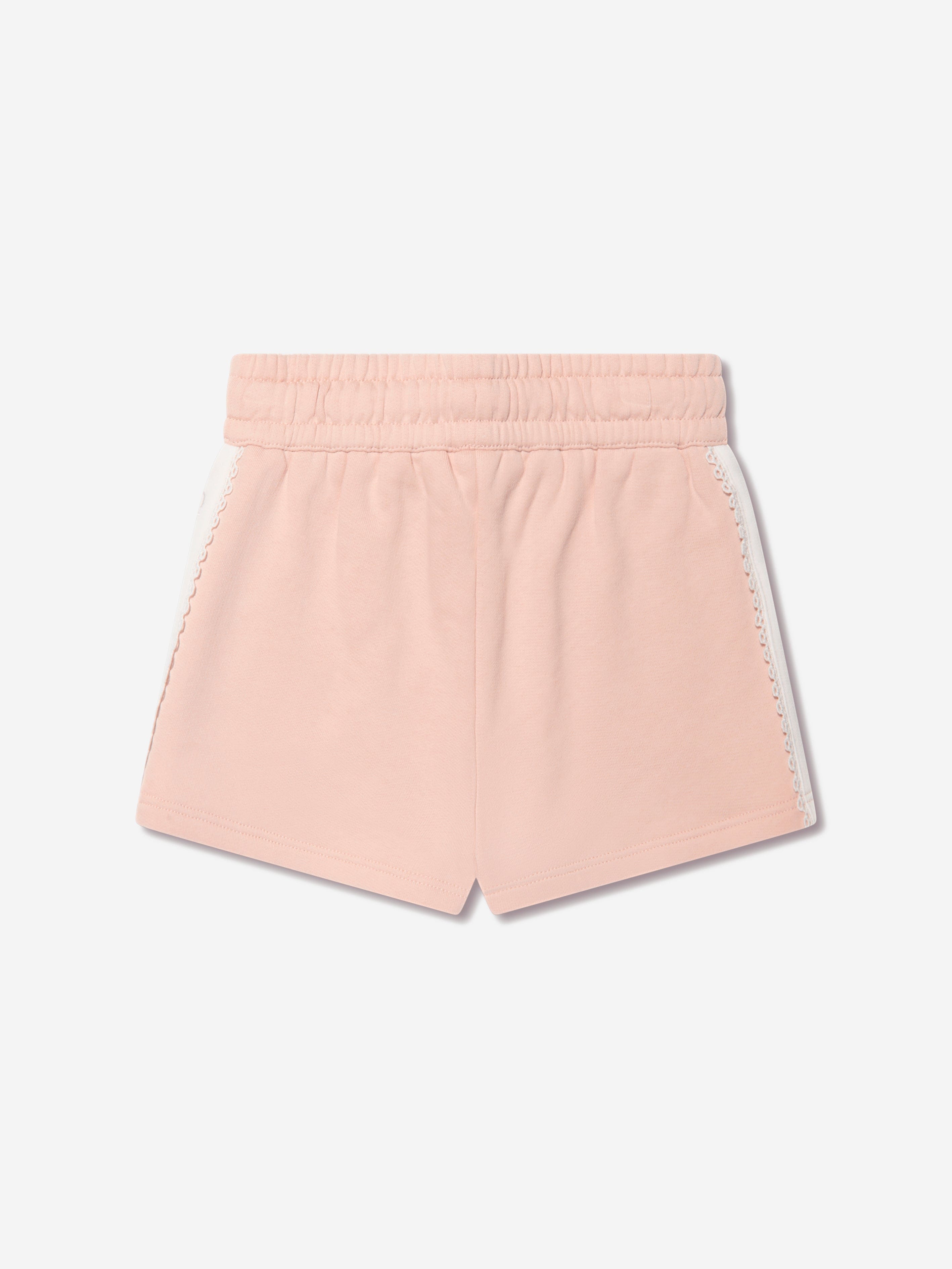 Chloé Girls Organic Cotton Fleece Shorts in Pink