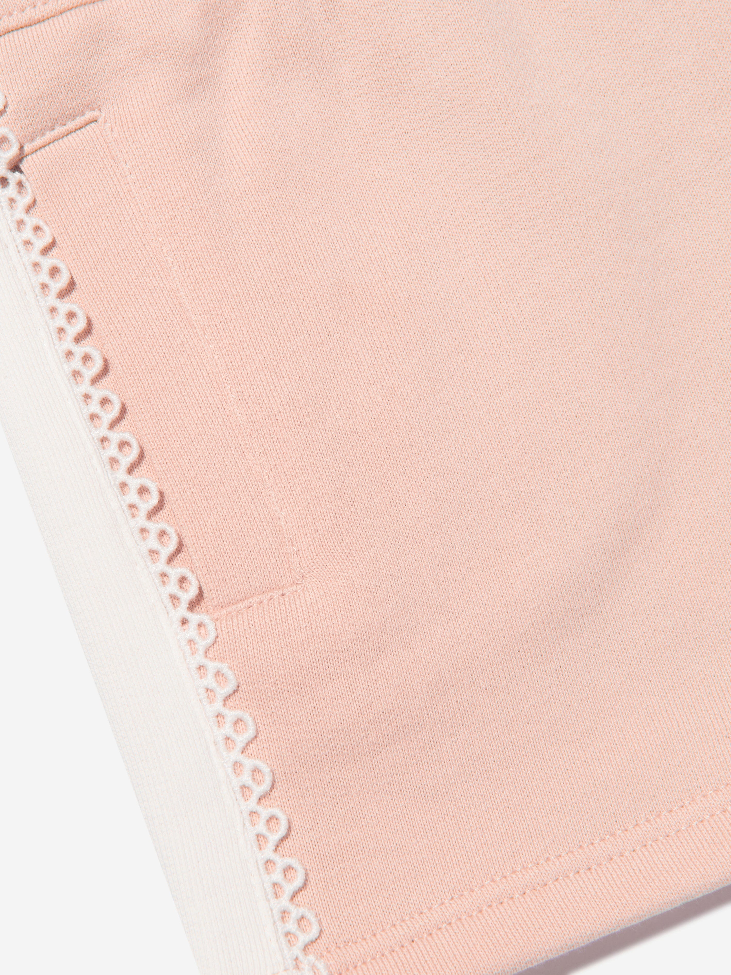 Chloé Girls Organic Cotton Fleece Shorts in Pink