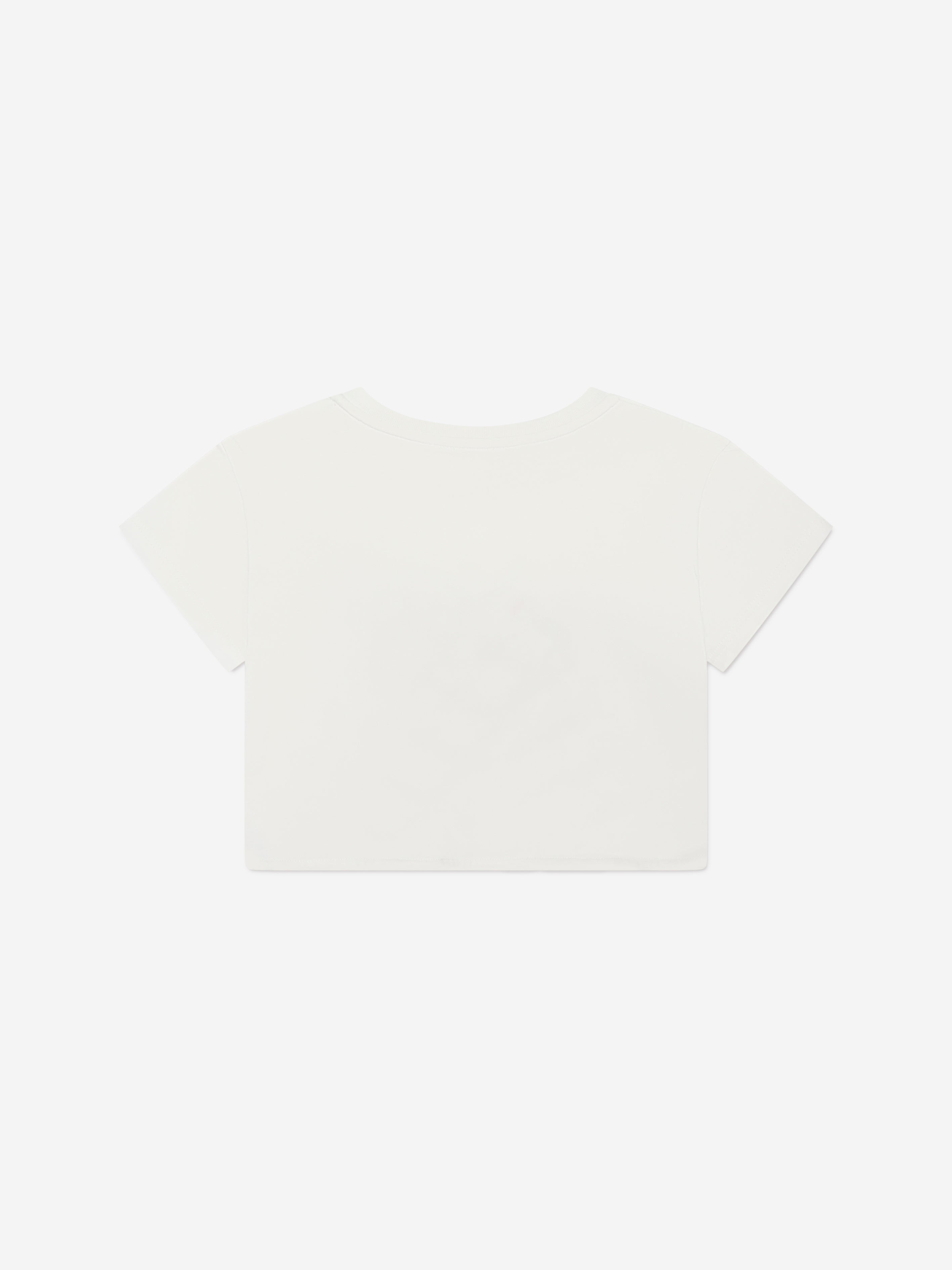 Chloé Girls Organic Cotton Ribbon Print T-Shirt in Ivory