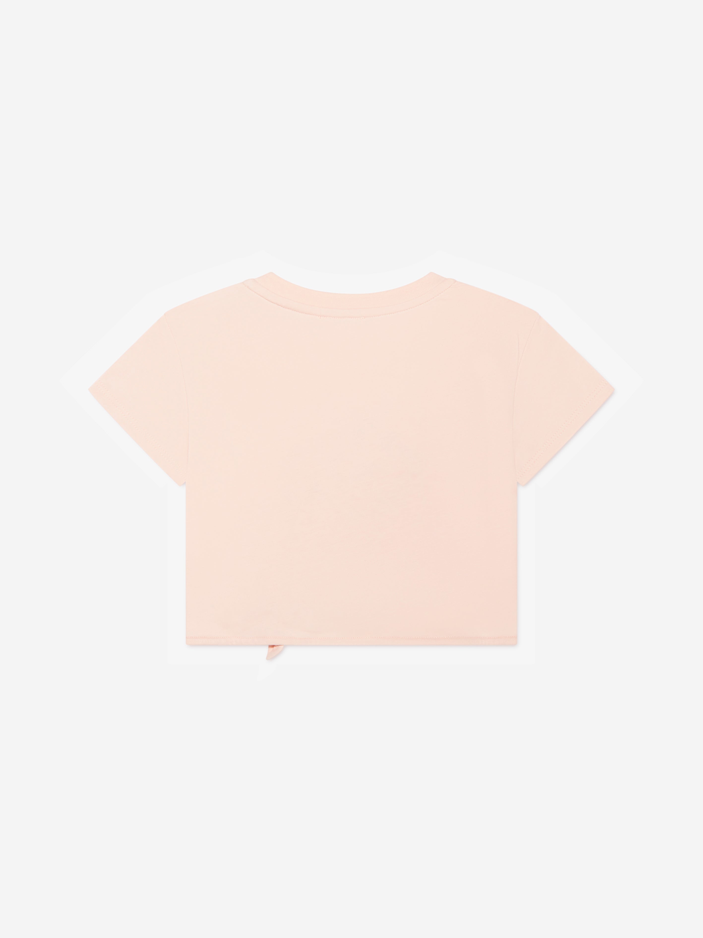 Chloé Girls Organic Cotton Ribbon Print T-Shirt in Pink