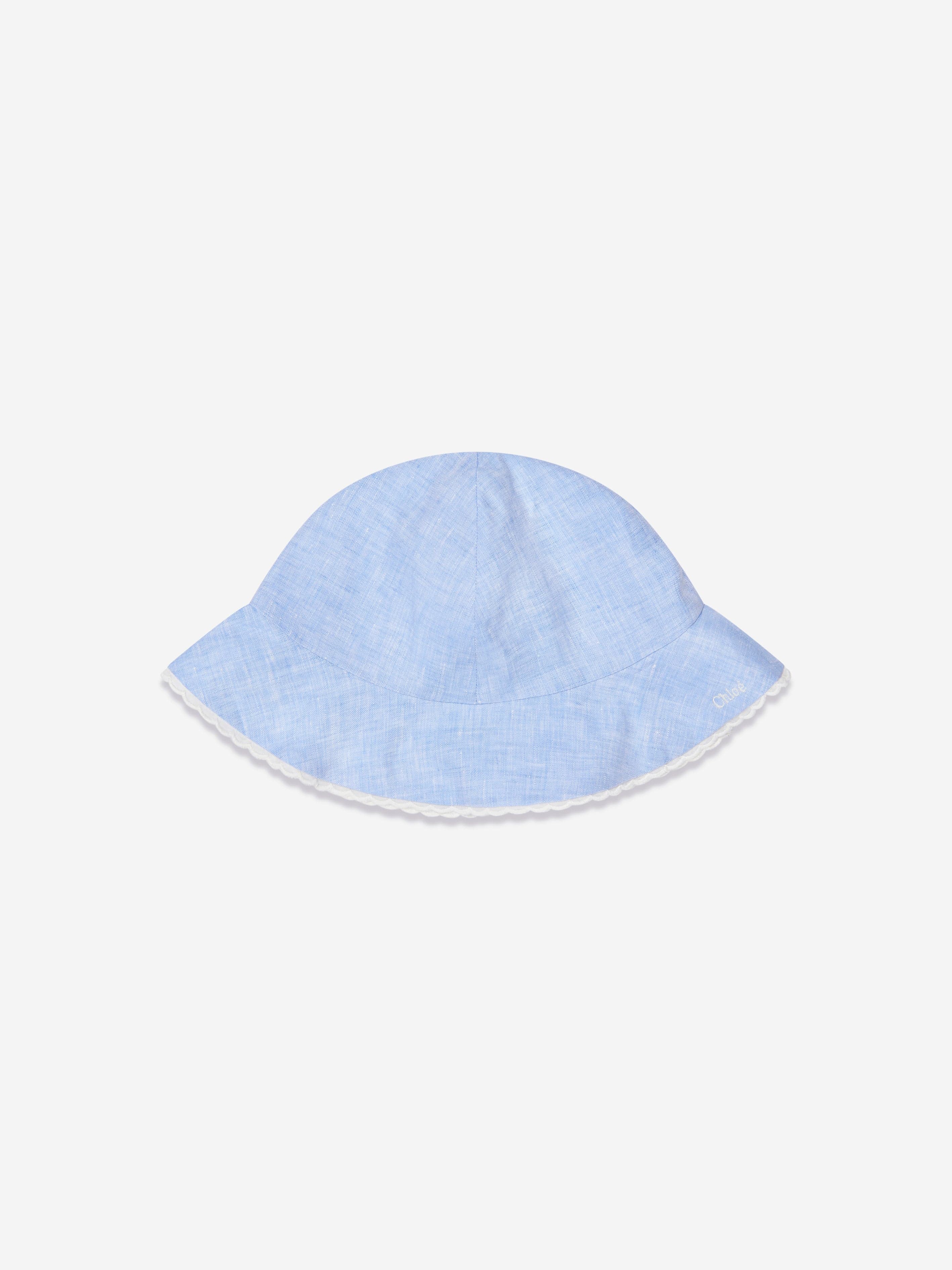 Chloé Baby Girls Chambray Dress With Hat in Blue