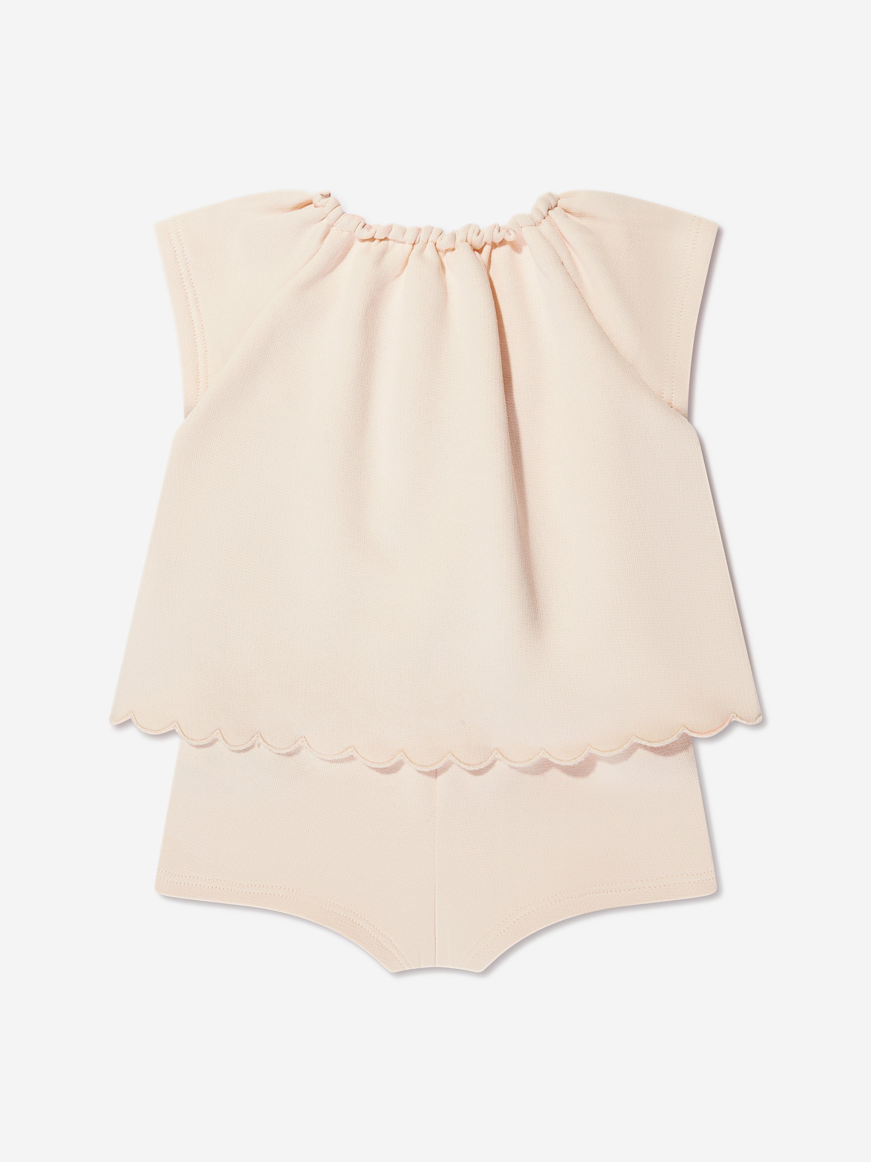 Chloé Baby Girls Organic Cotton Romper in Pink