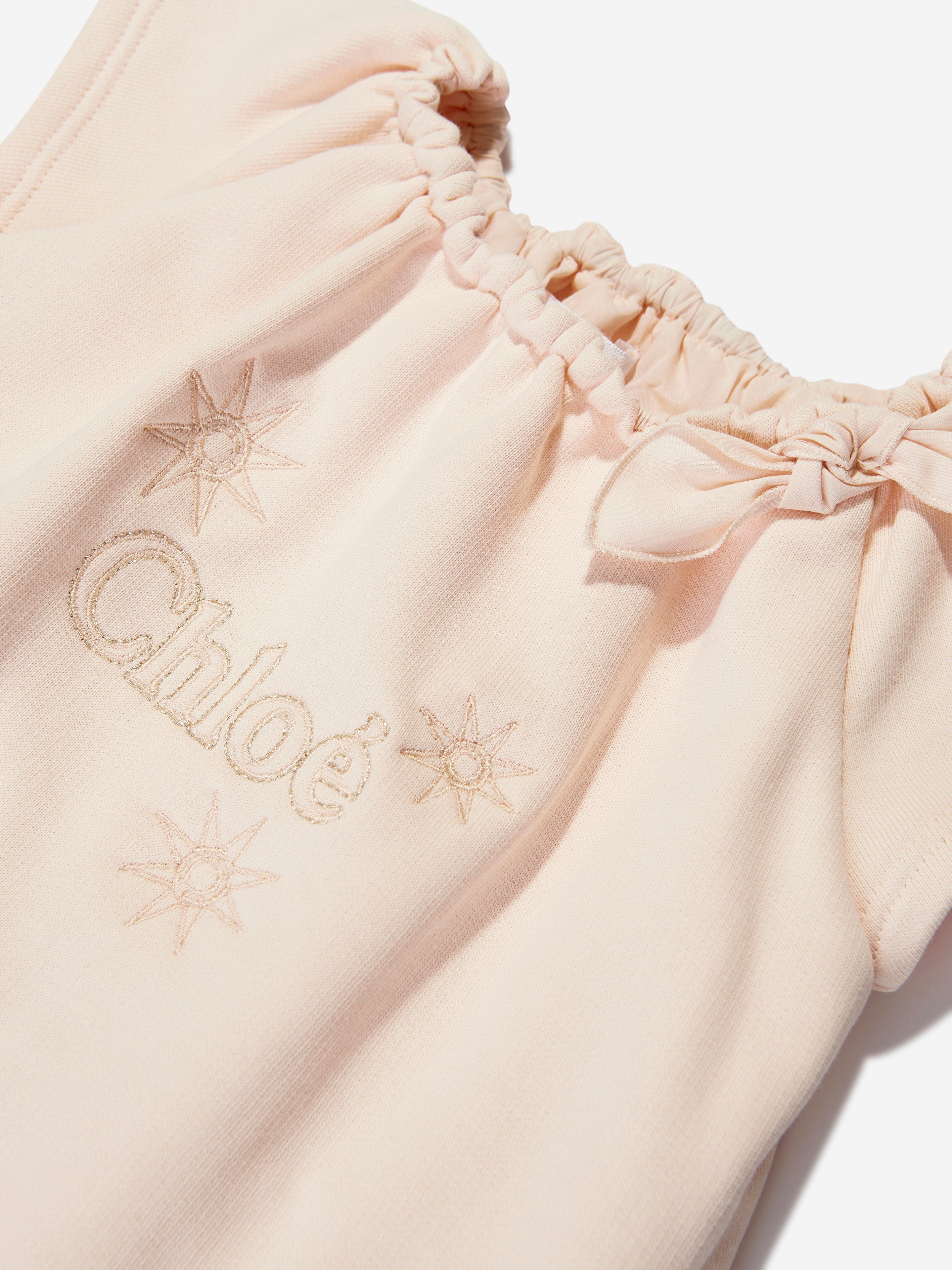 Chloé Baby Girls Organic Cotton Romper in Pink