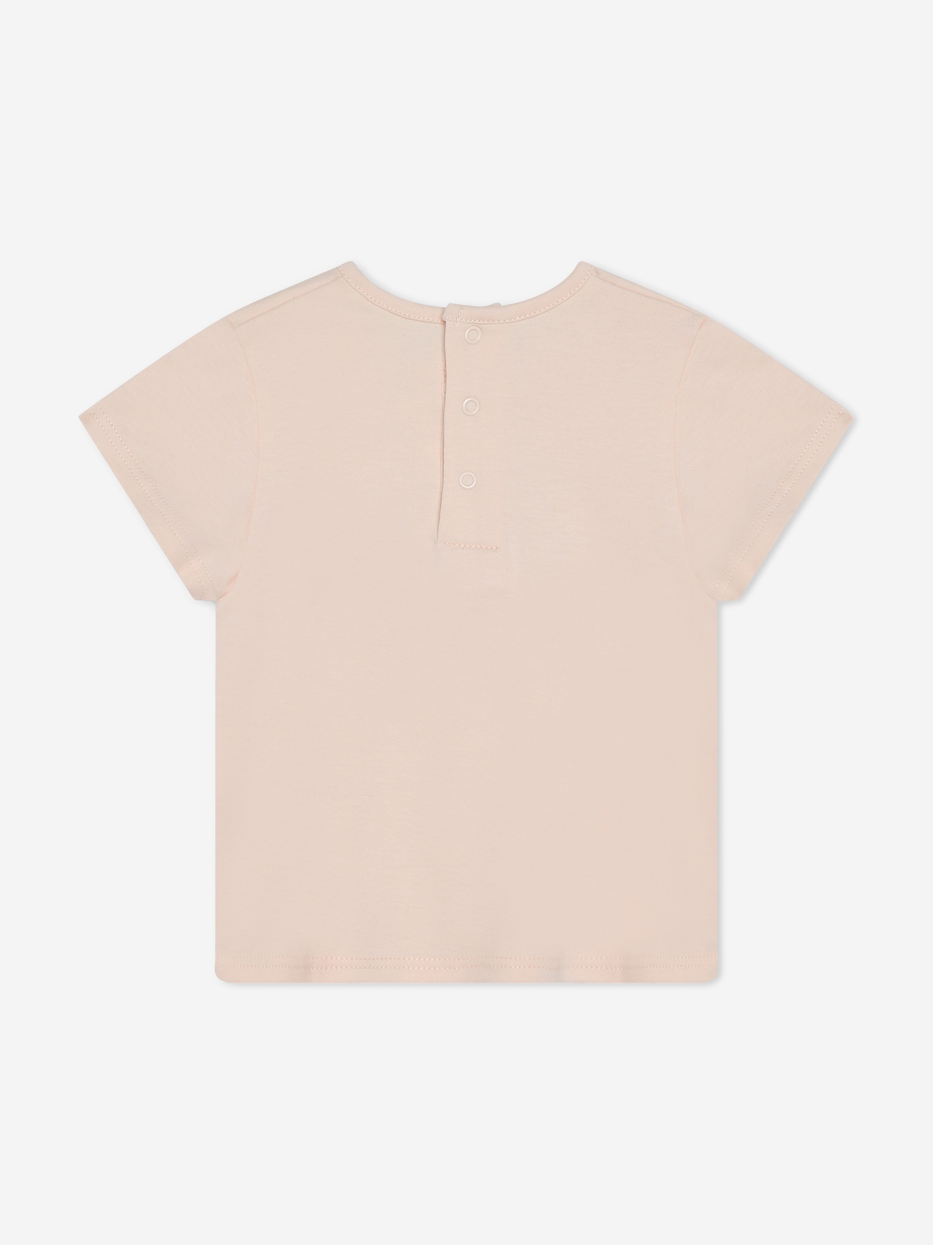 Chloé Baby Girls Embroidered Logo T-Shirt in Pink