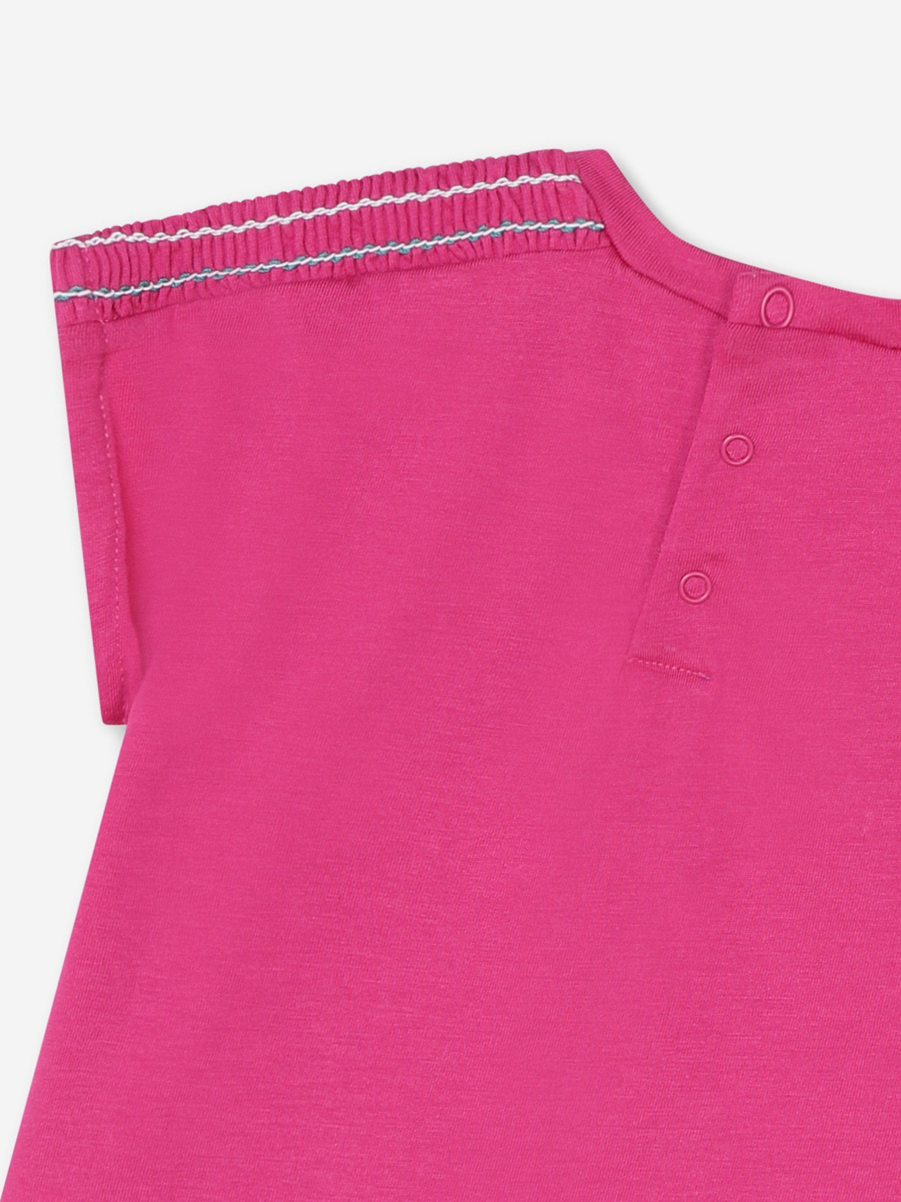 Chloé Baby Girls Embroidered Logo T-Shirt in Pink