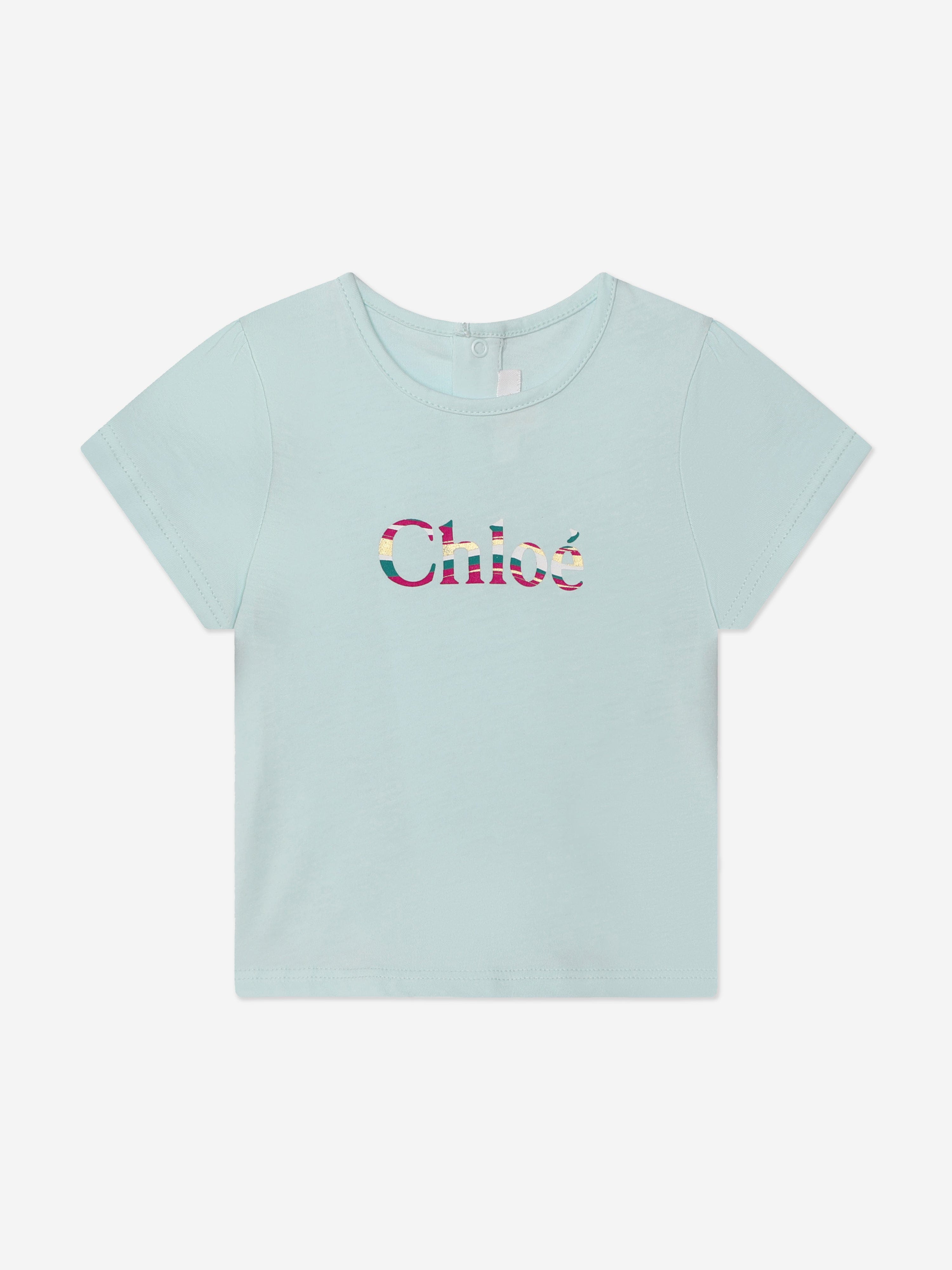 Chloé Baby Girls Logo T-Shirt in Blue