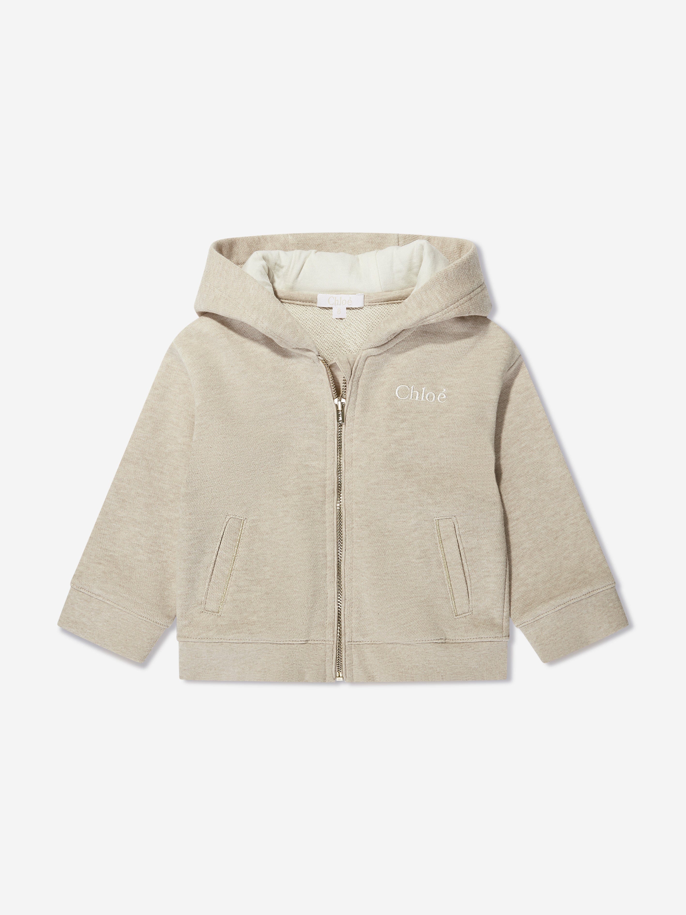 Chloé Baby Girls Logo Tracksuit in Beige