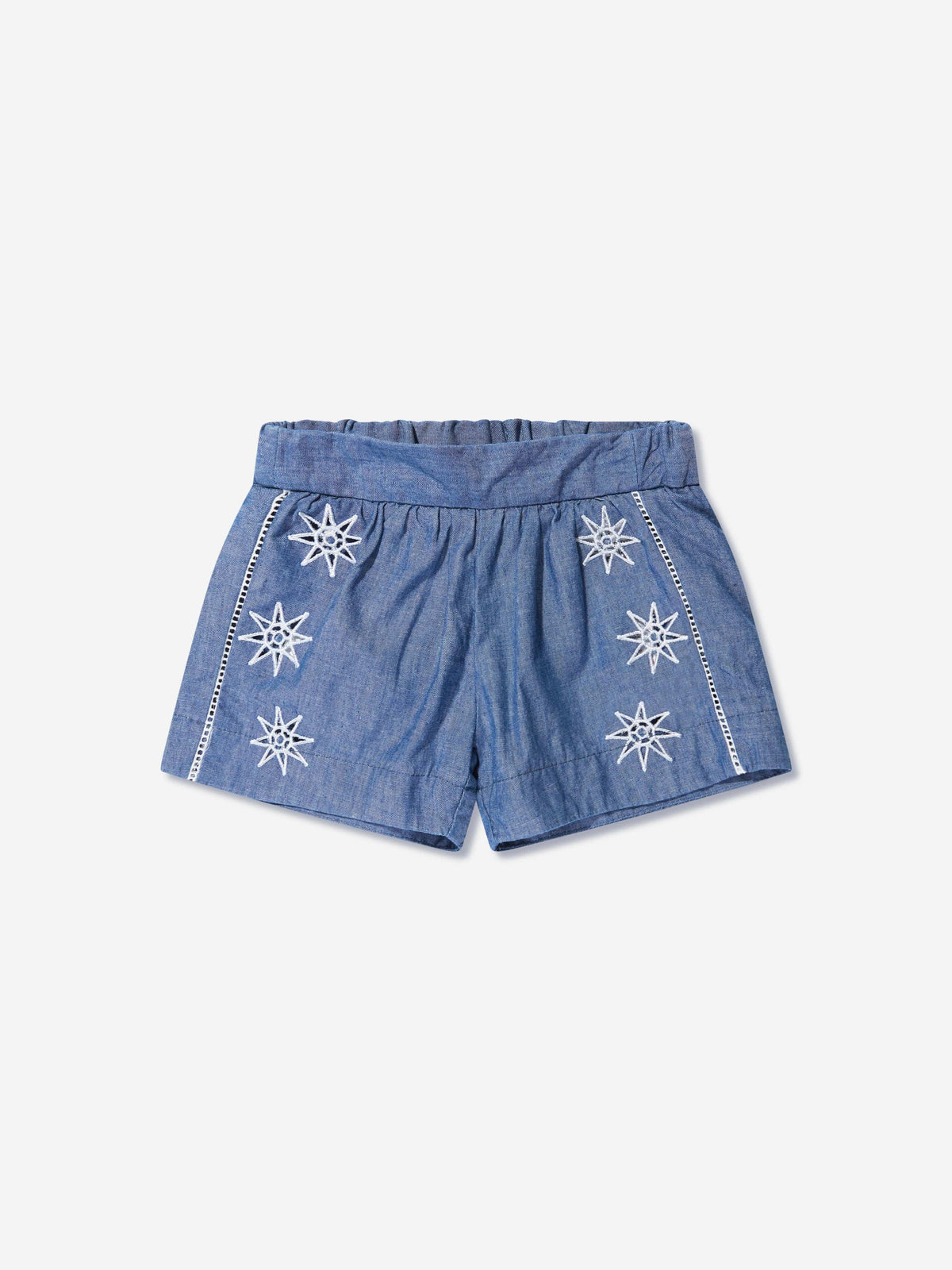 Chloé Chambray Embroidered Shorts
