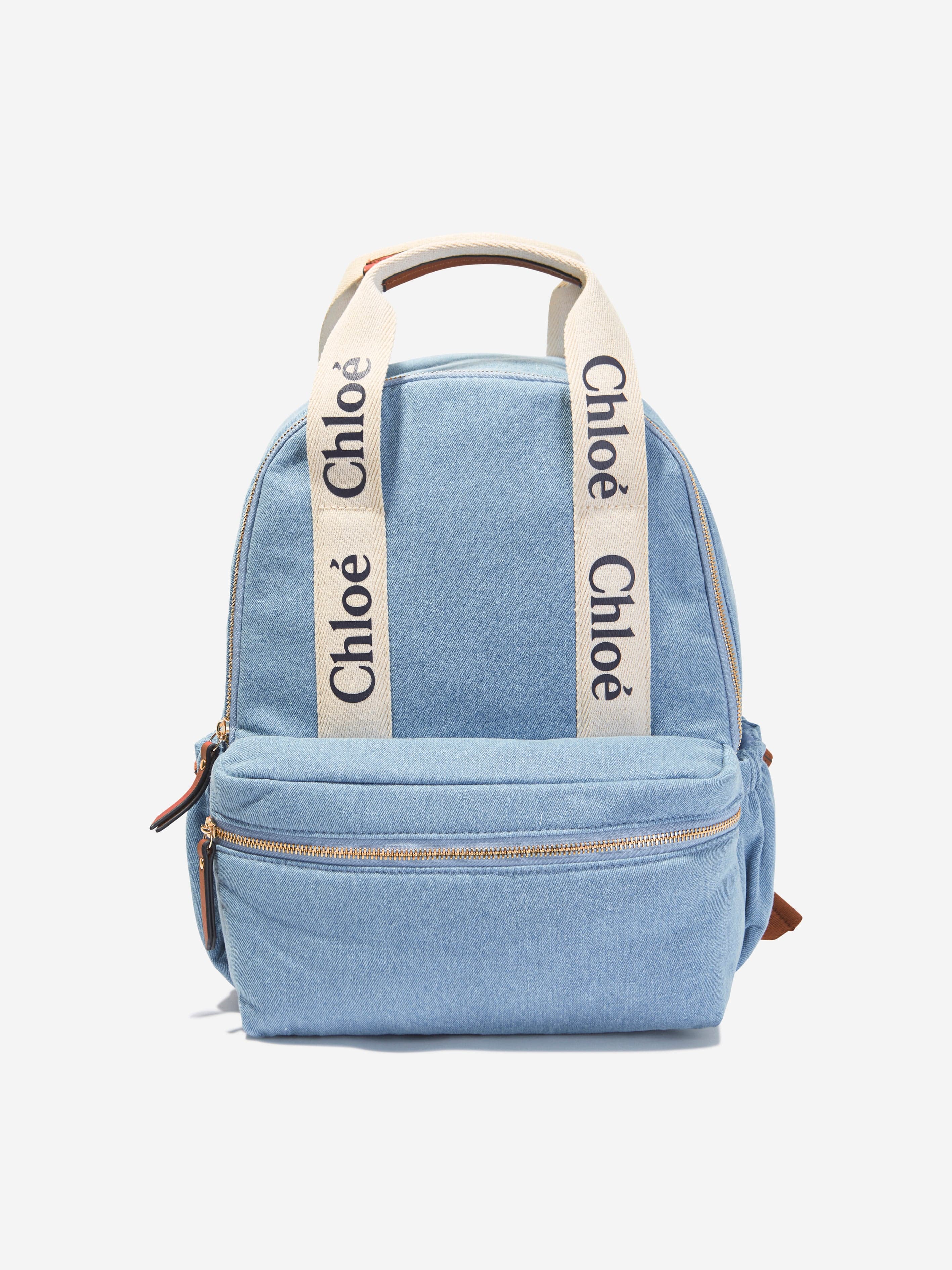 Chloé Girls Denim Backpack in Blue (36cm)