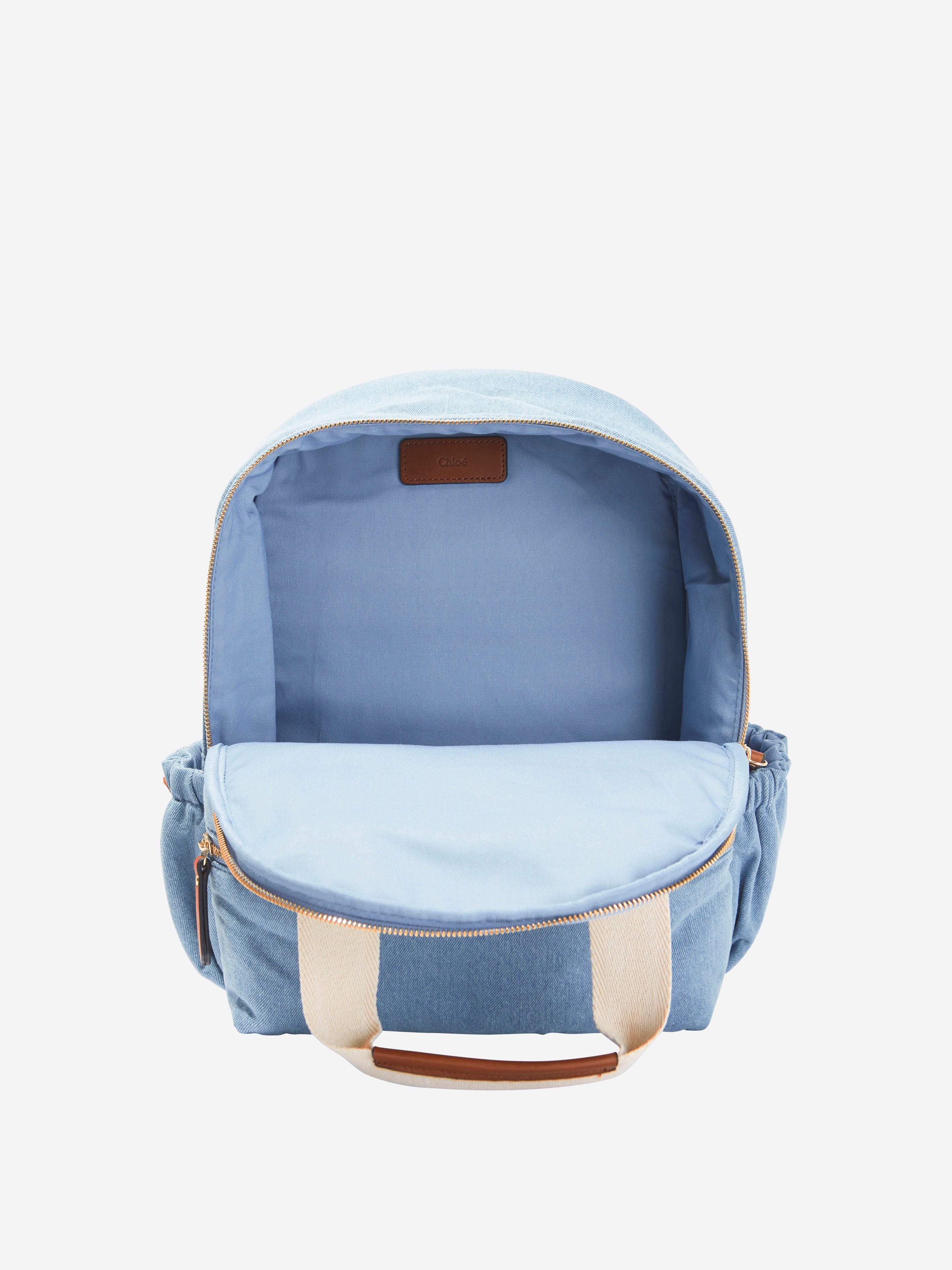 Chloé Girls Denim Backpack in Blue (36cm)