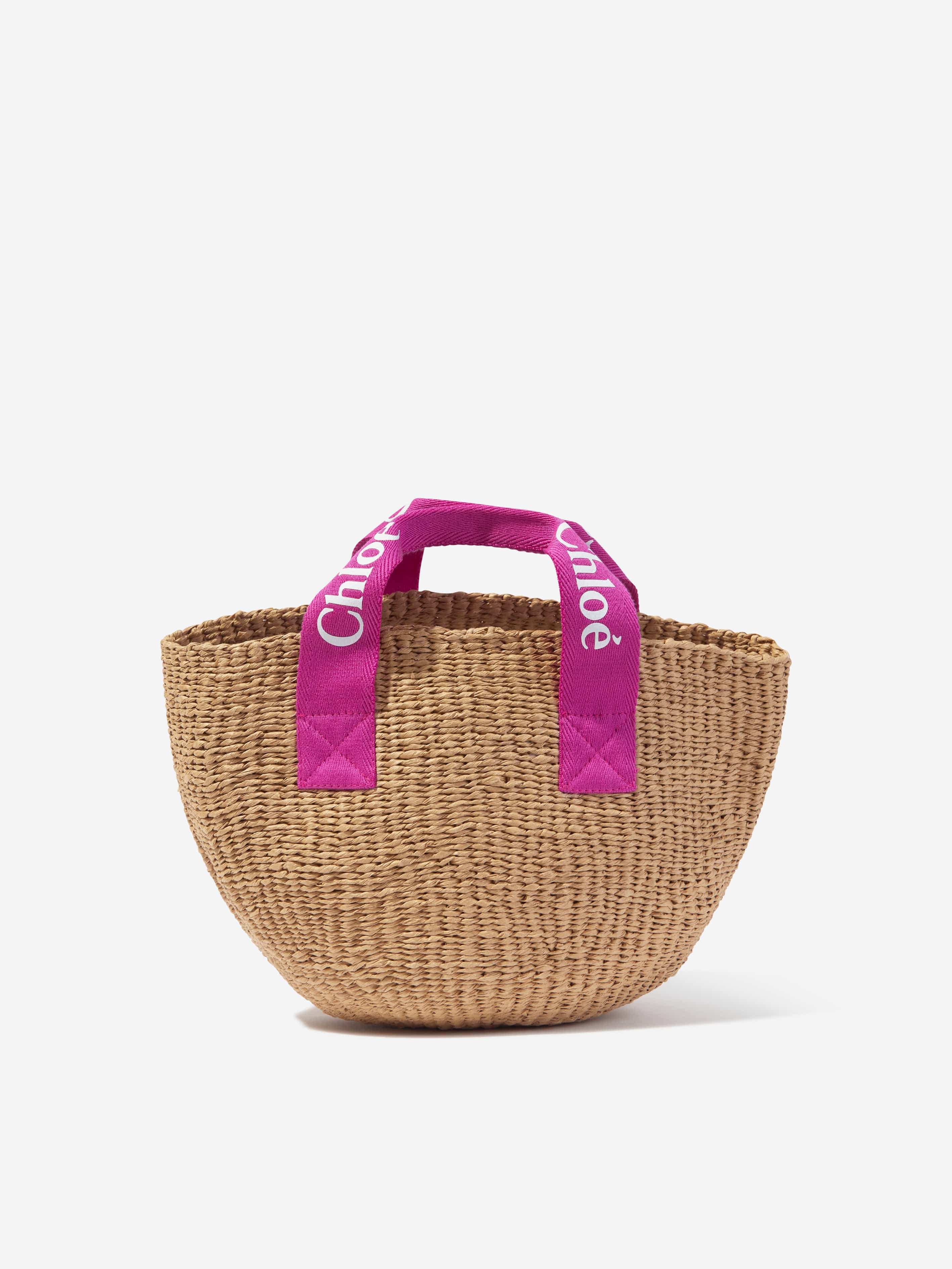 Chloé Girls Straw Tote Bag in Beige (33cm)