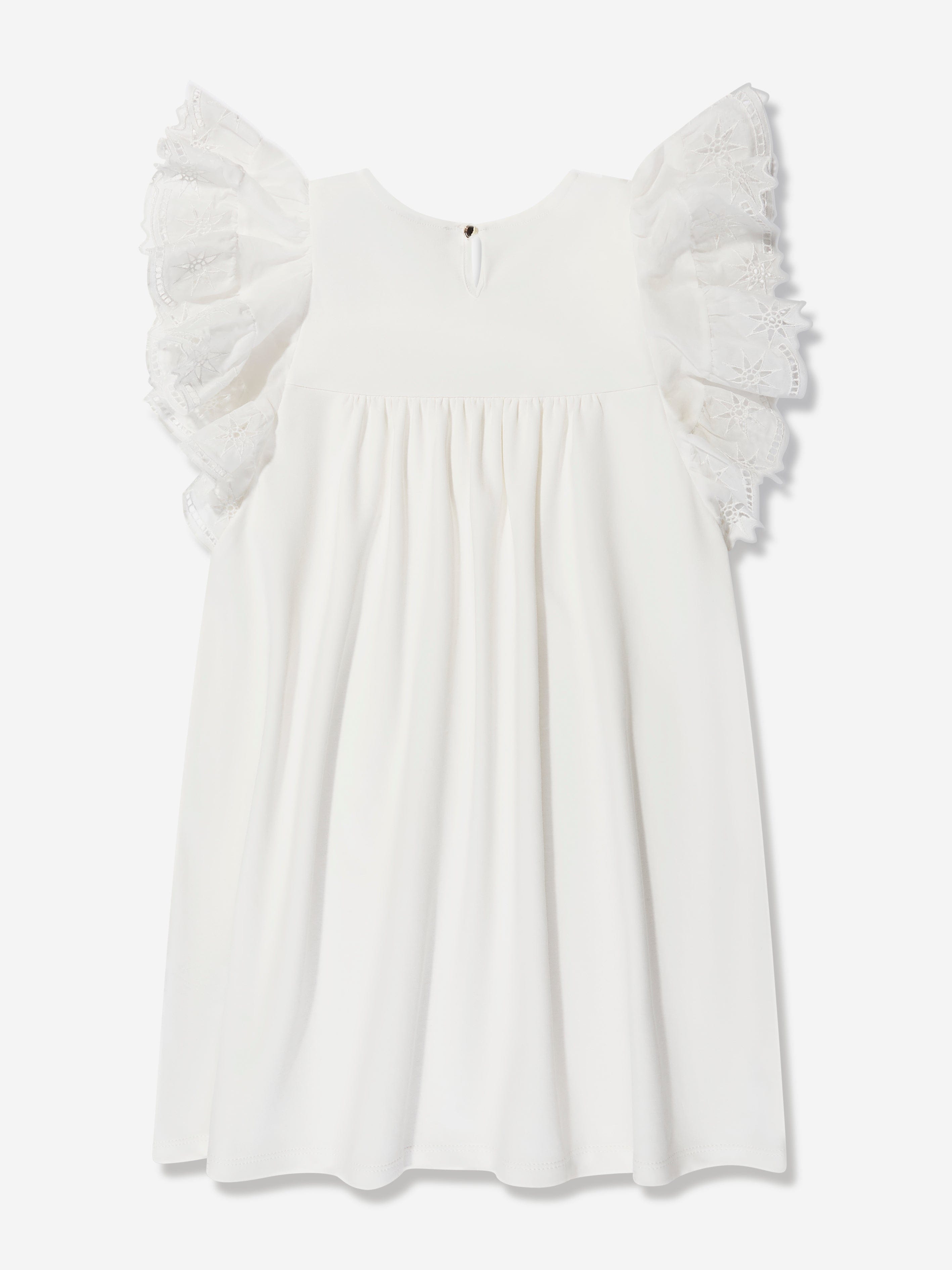 Chloé Girls Ruffle Dress in White