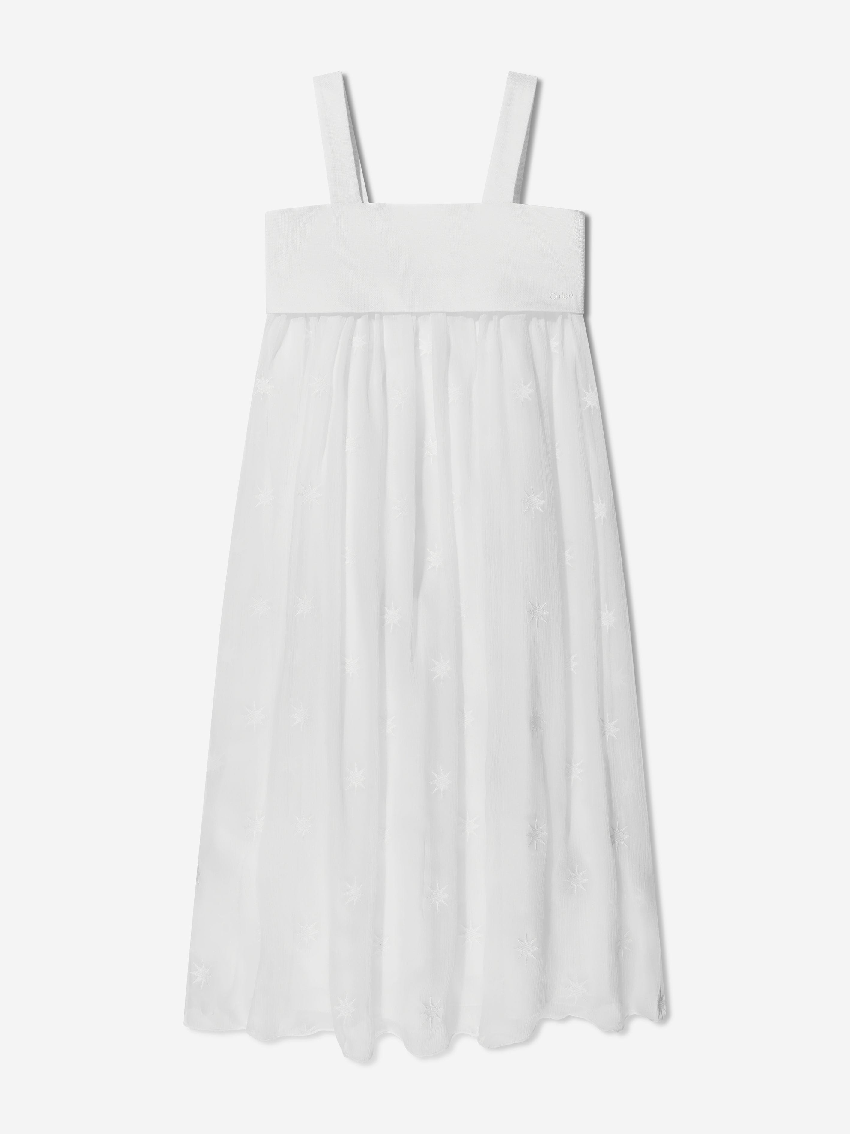 Chloé Girls Silk Ceremony Dress in ivory