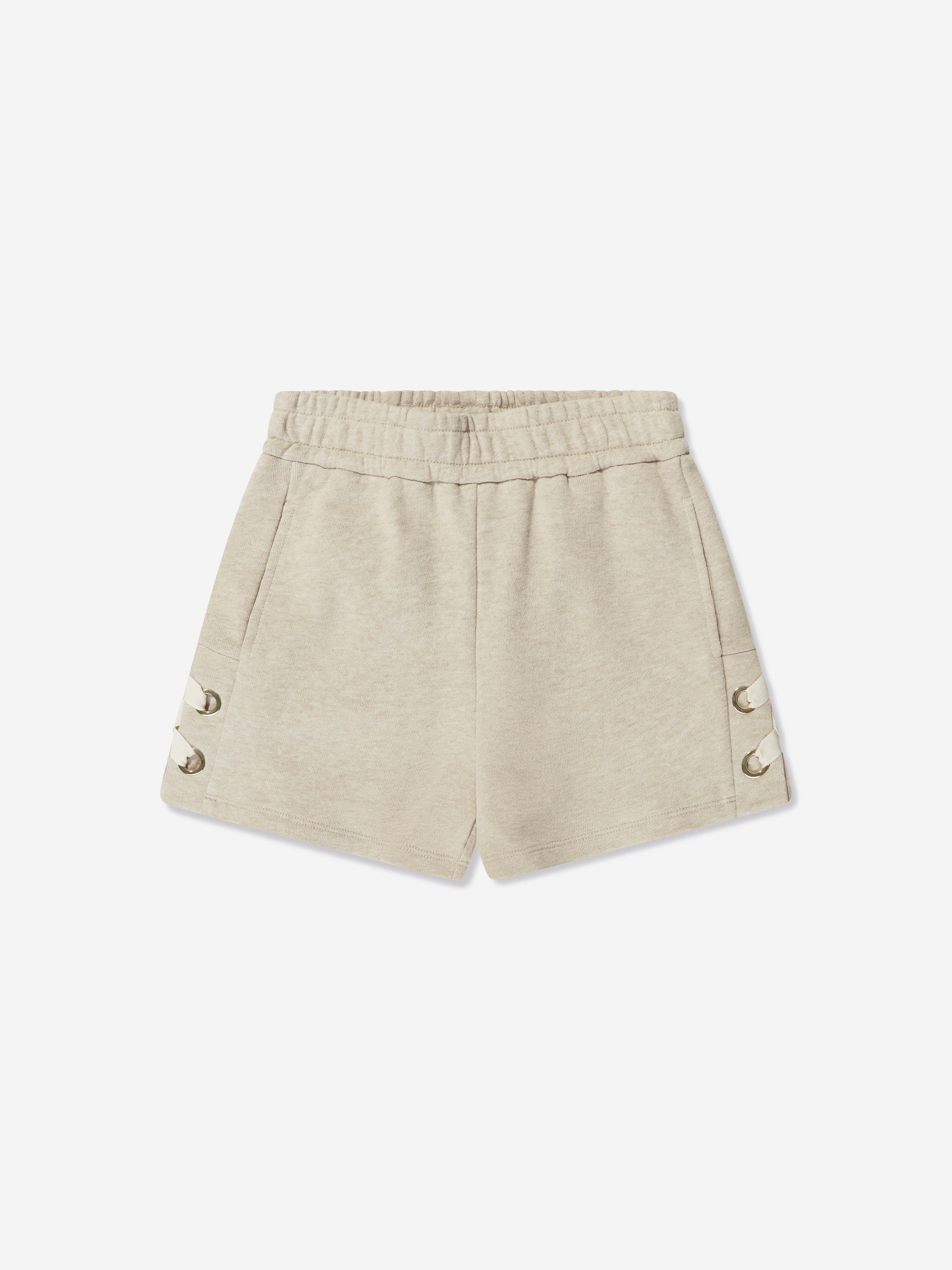 Chloé Girls Lacing Shorts in Beige