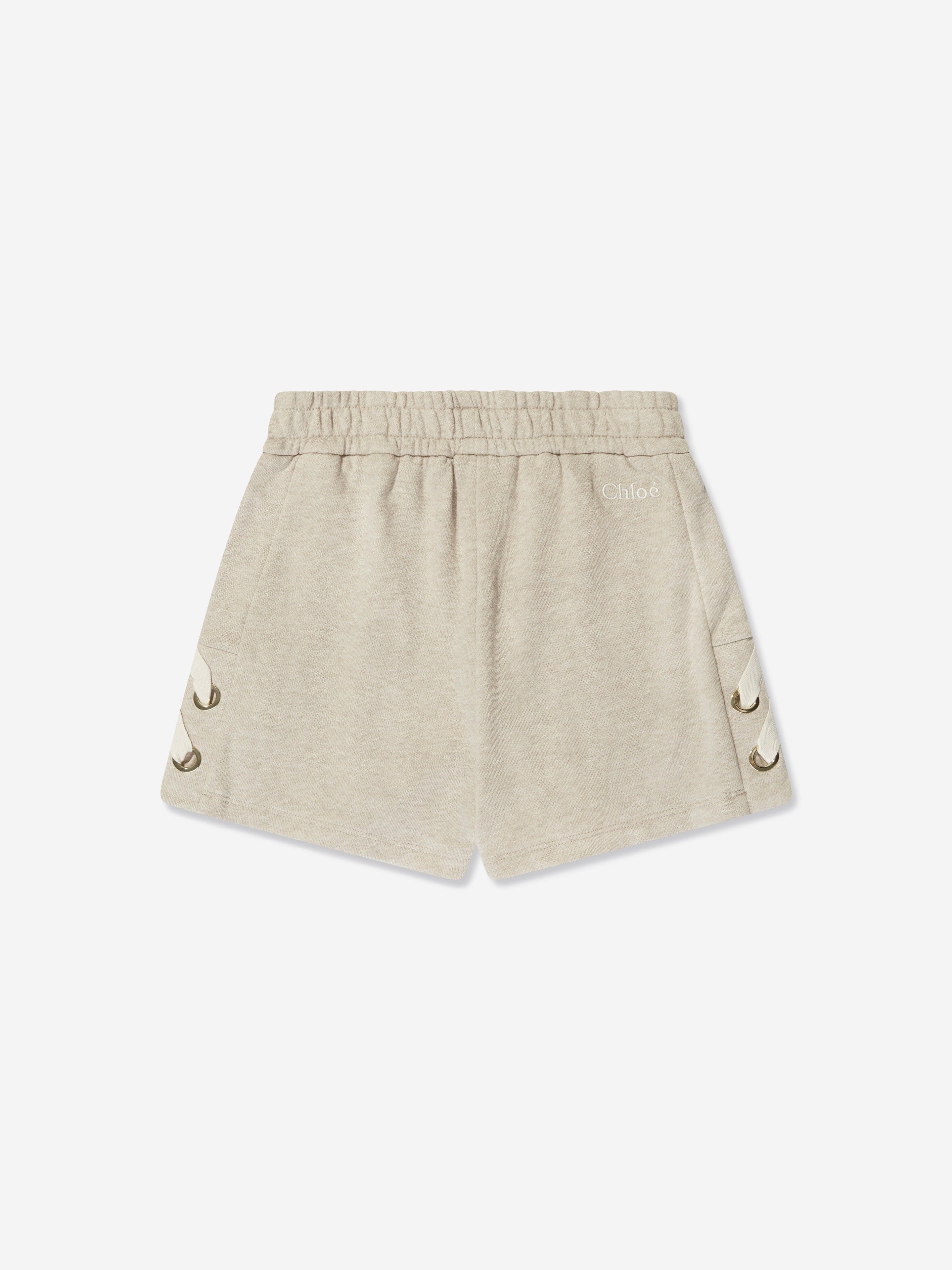 Chloé Girls Lacing Shorts in Beige