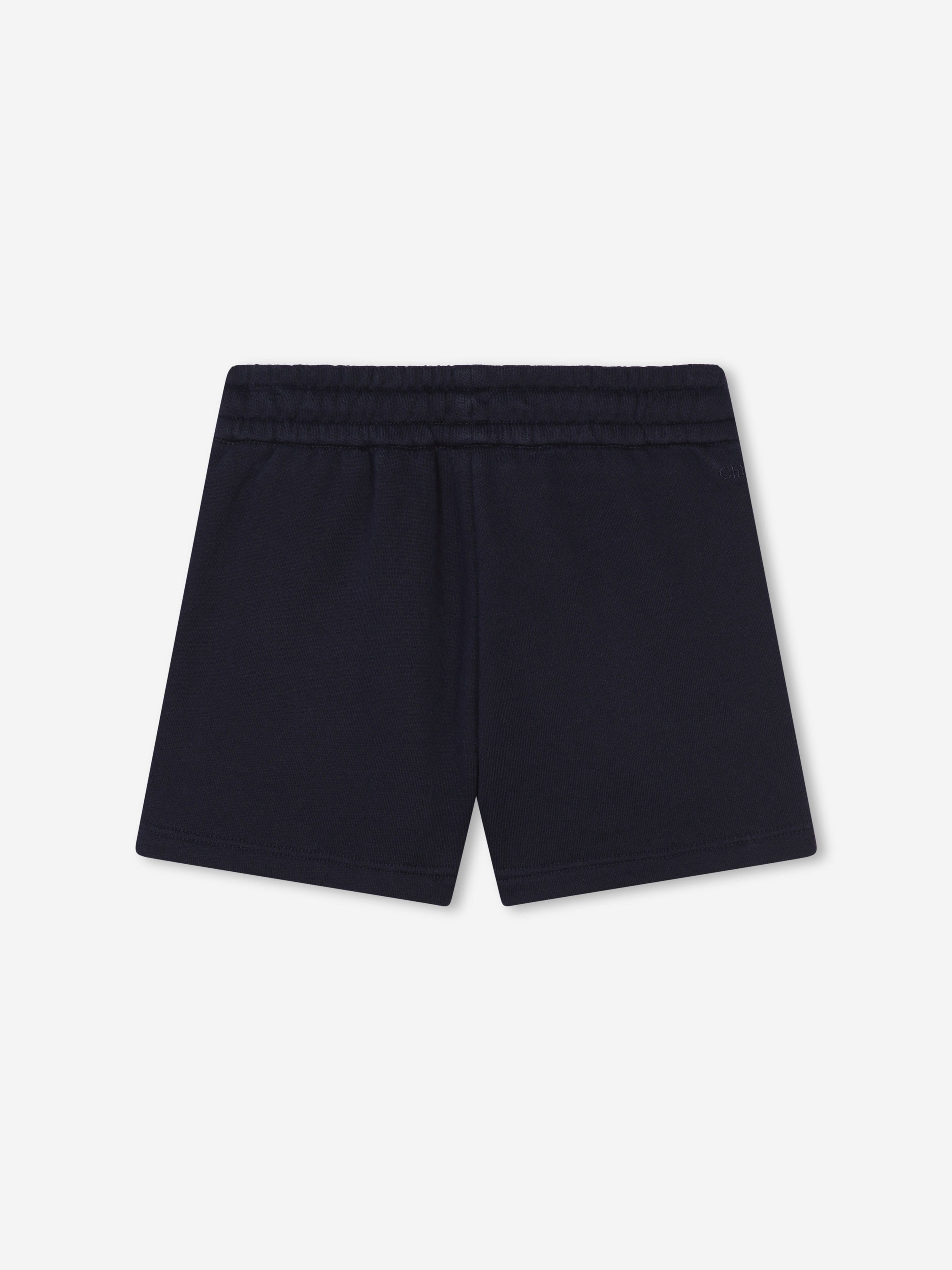 Chloé Girls Linen Shorts in Navy