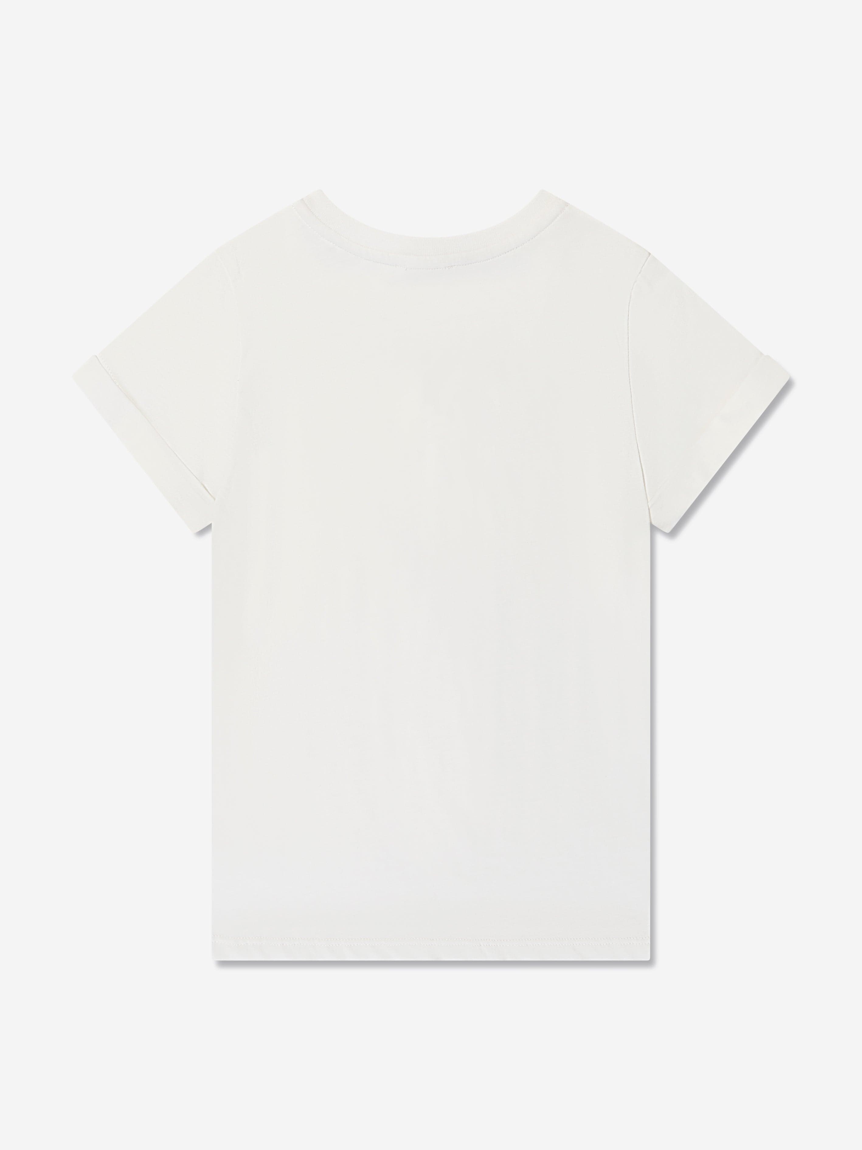 Chloé Girls Embroidered Logo T-Shirt in Ivory