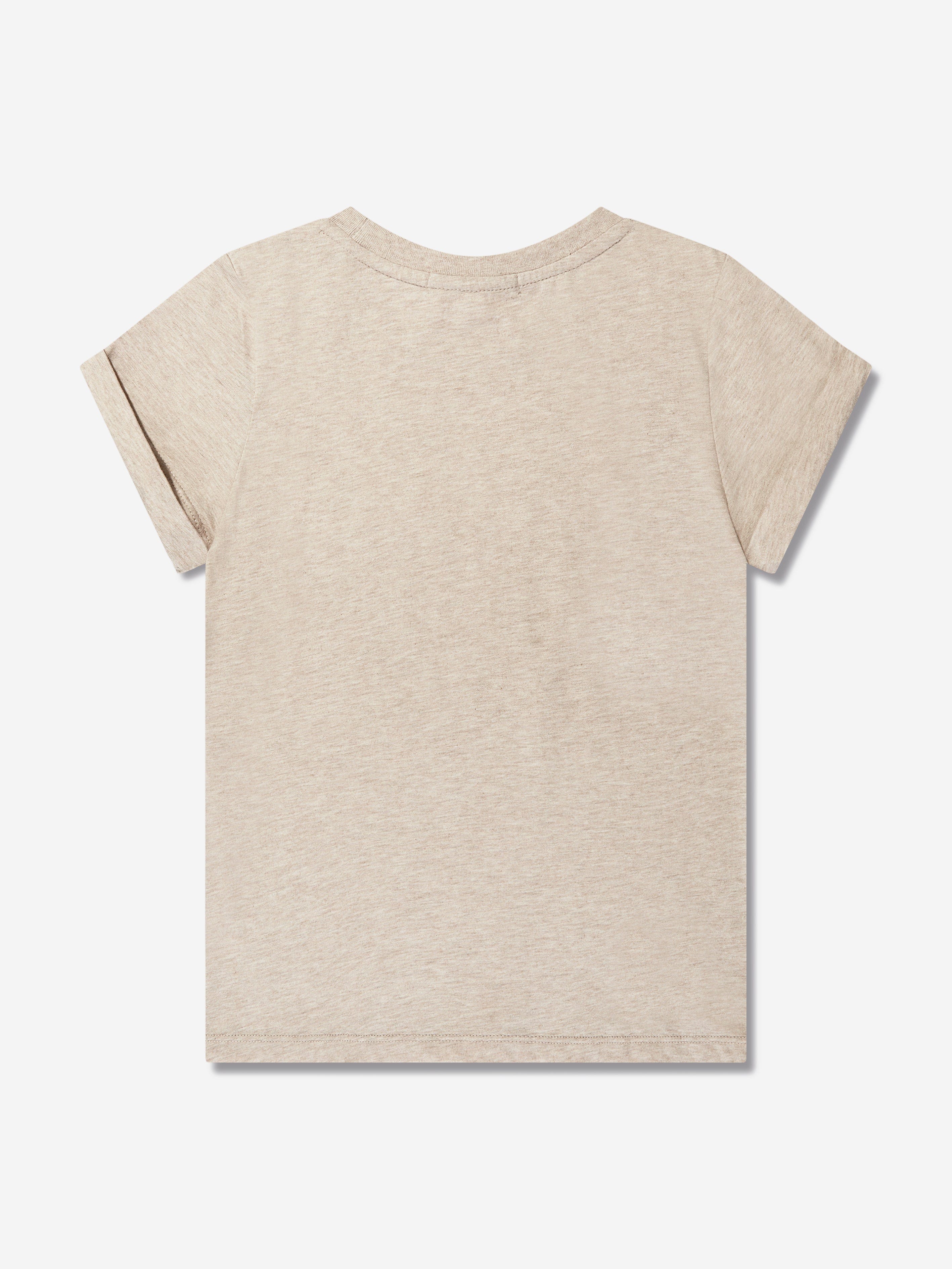 Chloé Girls Logo Print T-Shirt in Beige