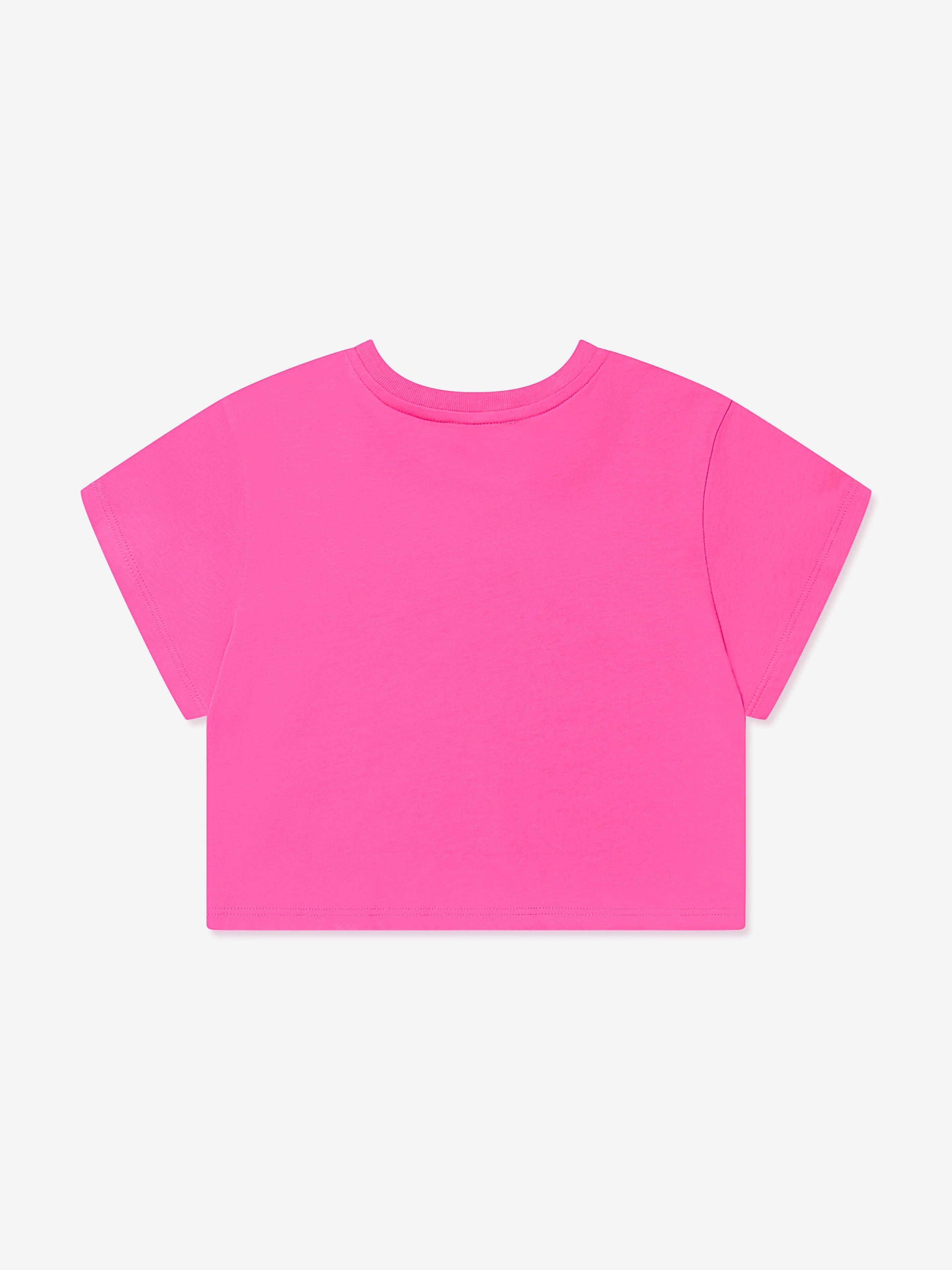 Chloé Girls Cropped Logo T-Shirt in Pink