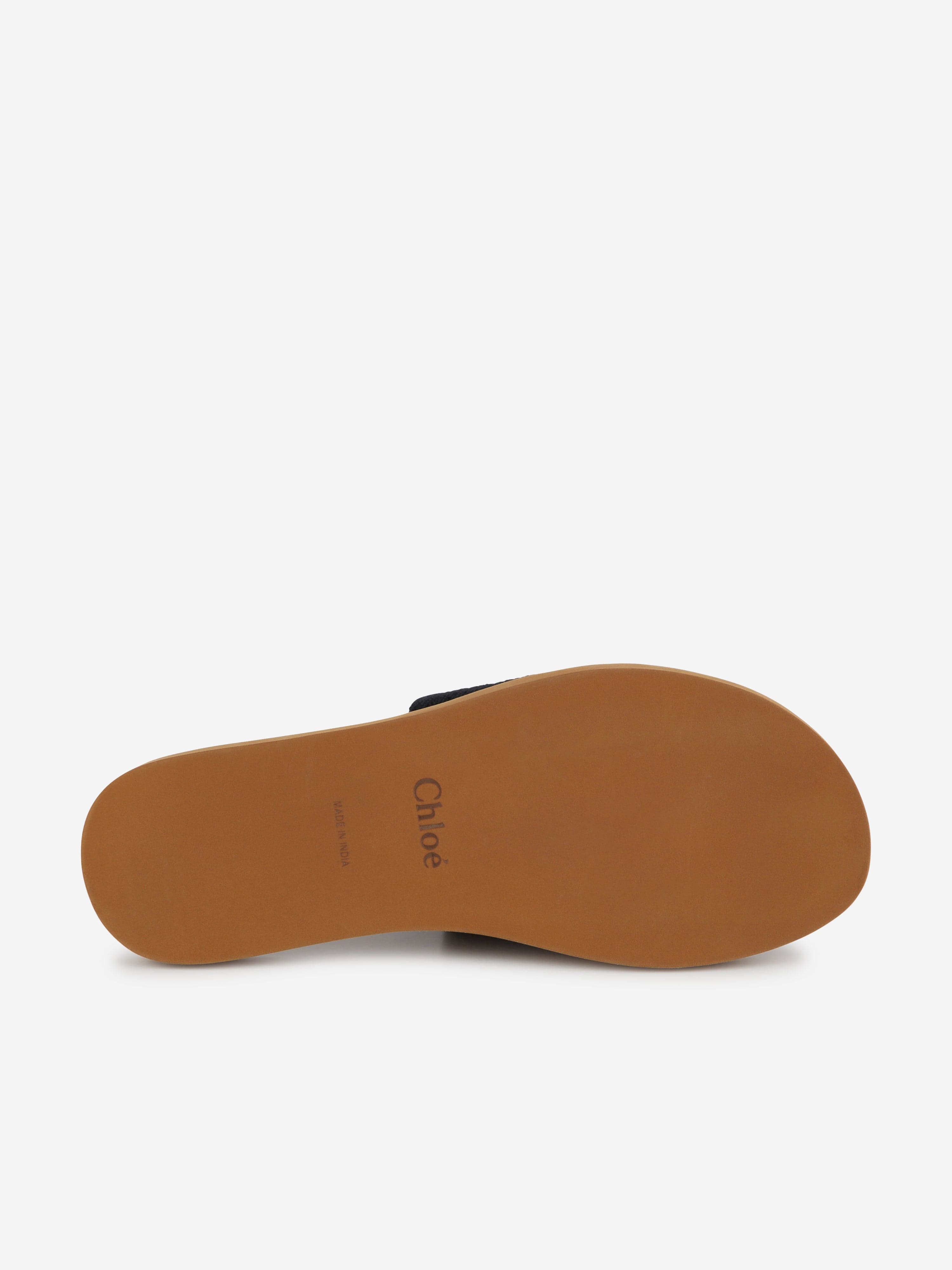 Chloé Girls Logo Slides in Black