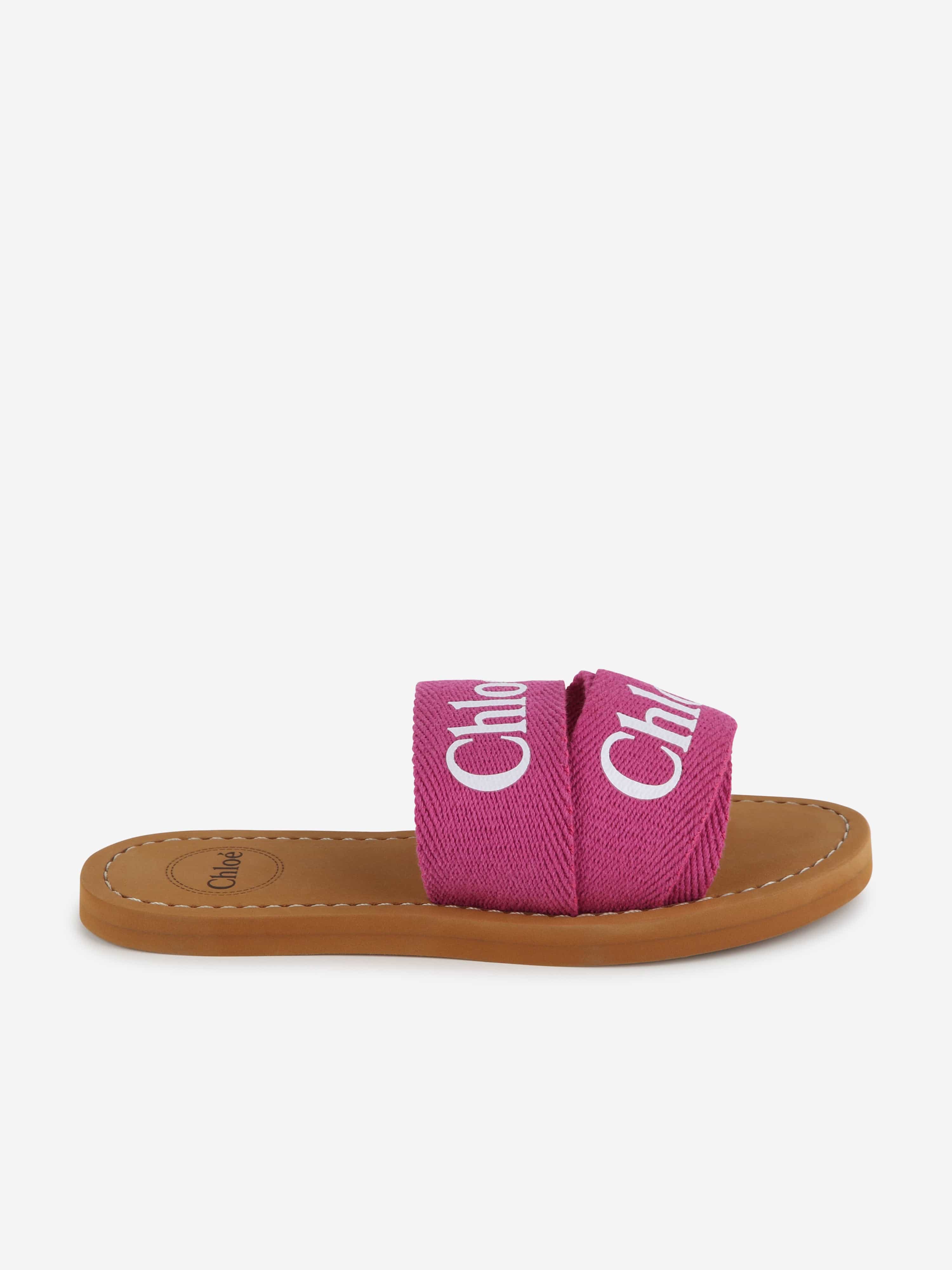 Chloé Girls Logo Slides in Pink