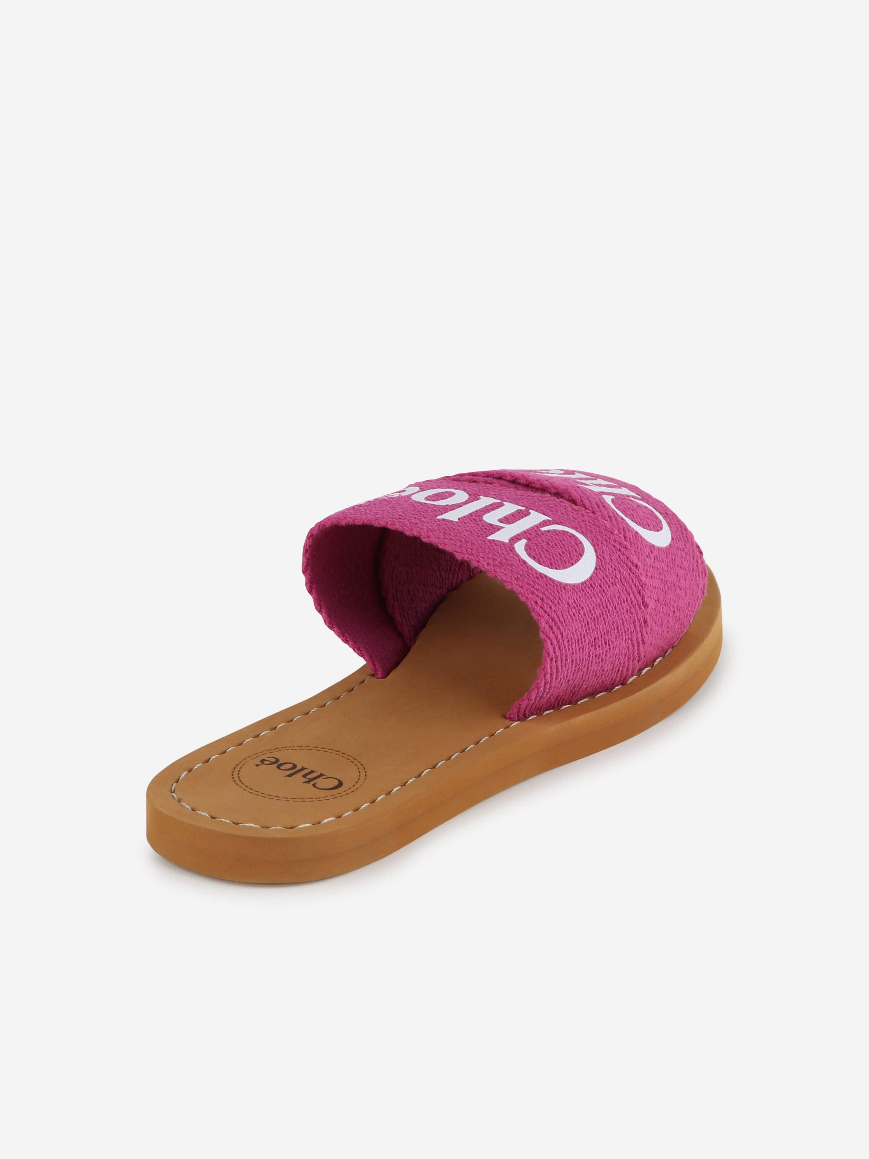 Chloé Girls Logo Slides in Pink