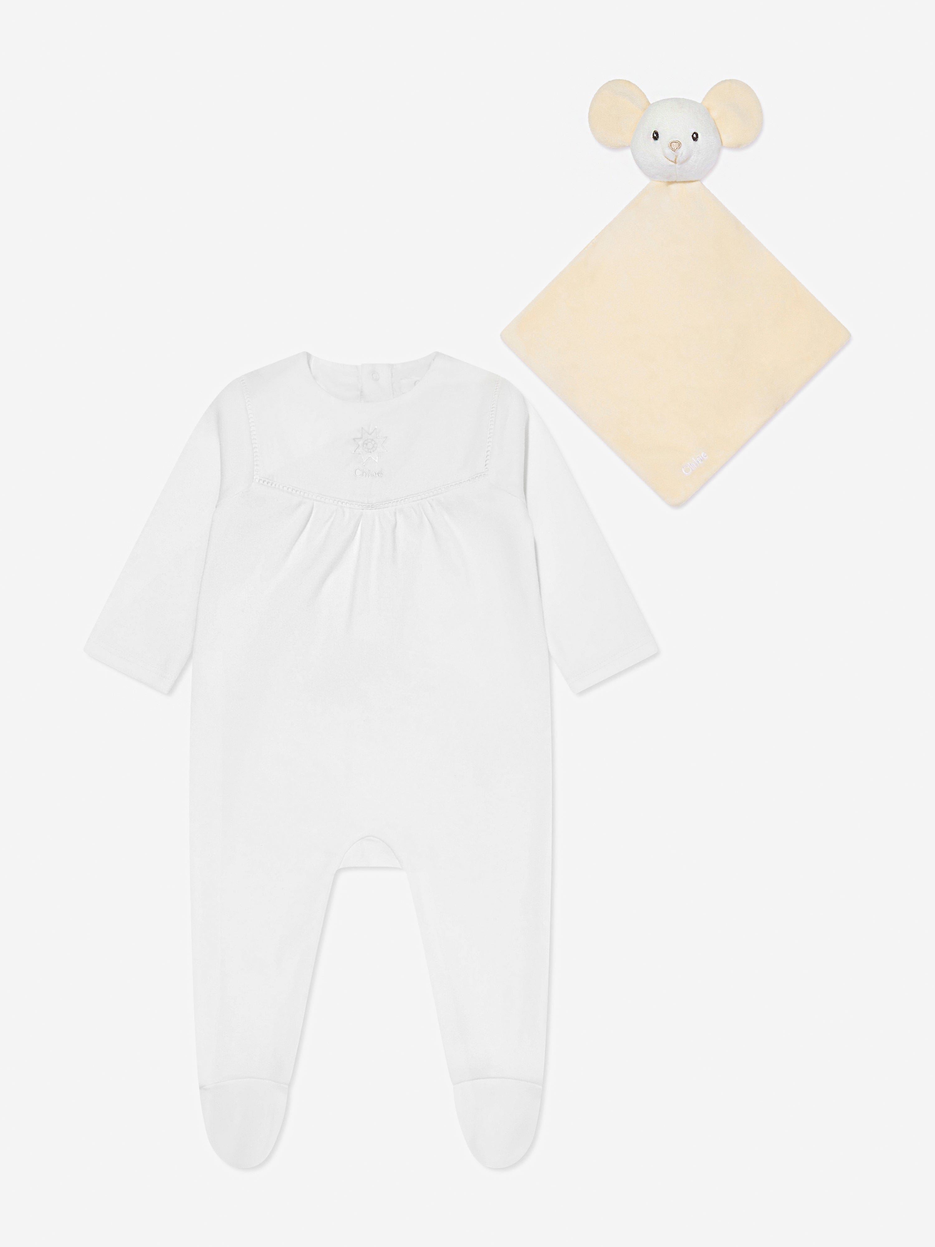 Chloé Baby Girls Babygrow Gift Set in Ivory