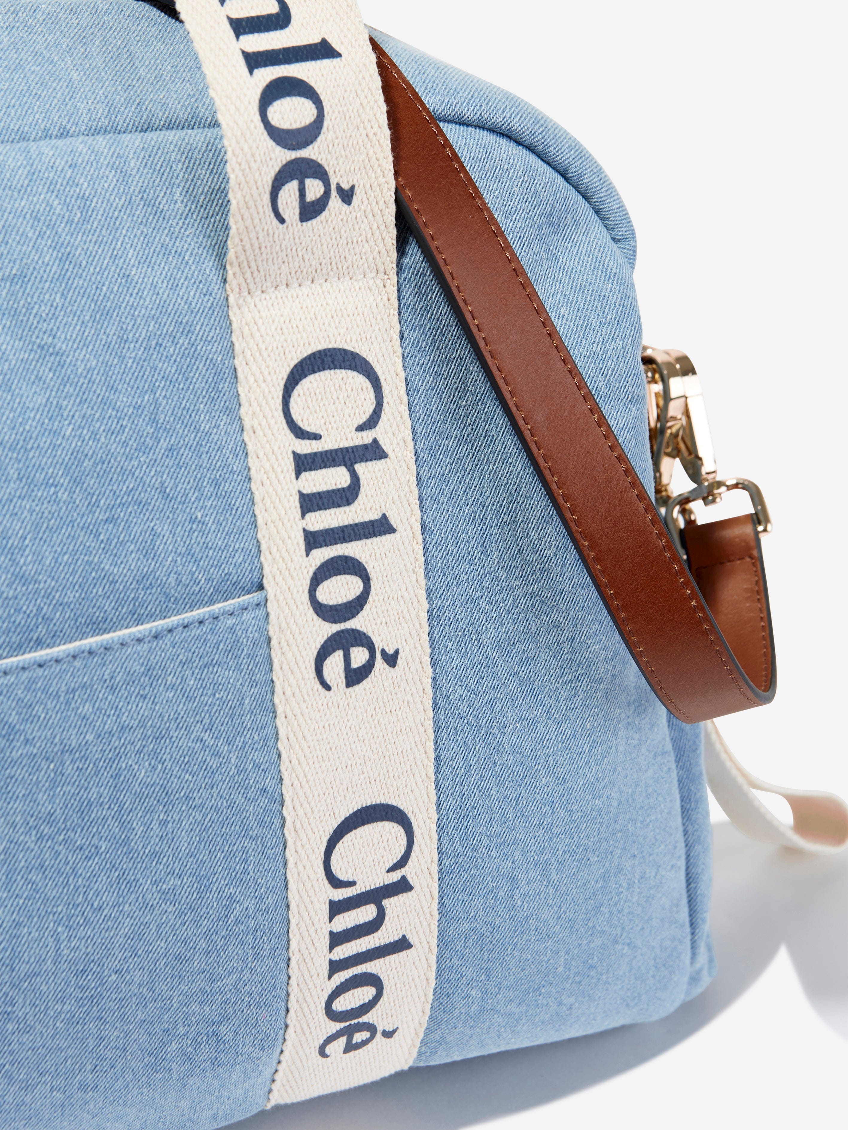 Chloé Baby Girls Denim Changing Bag in Blue (43cm)