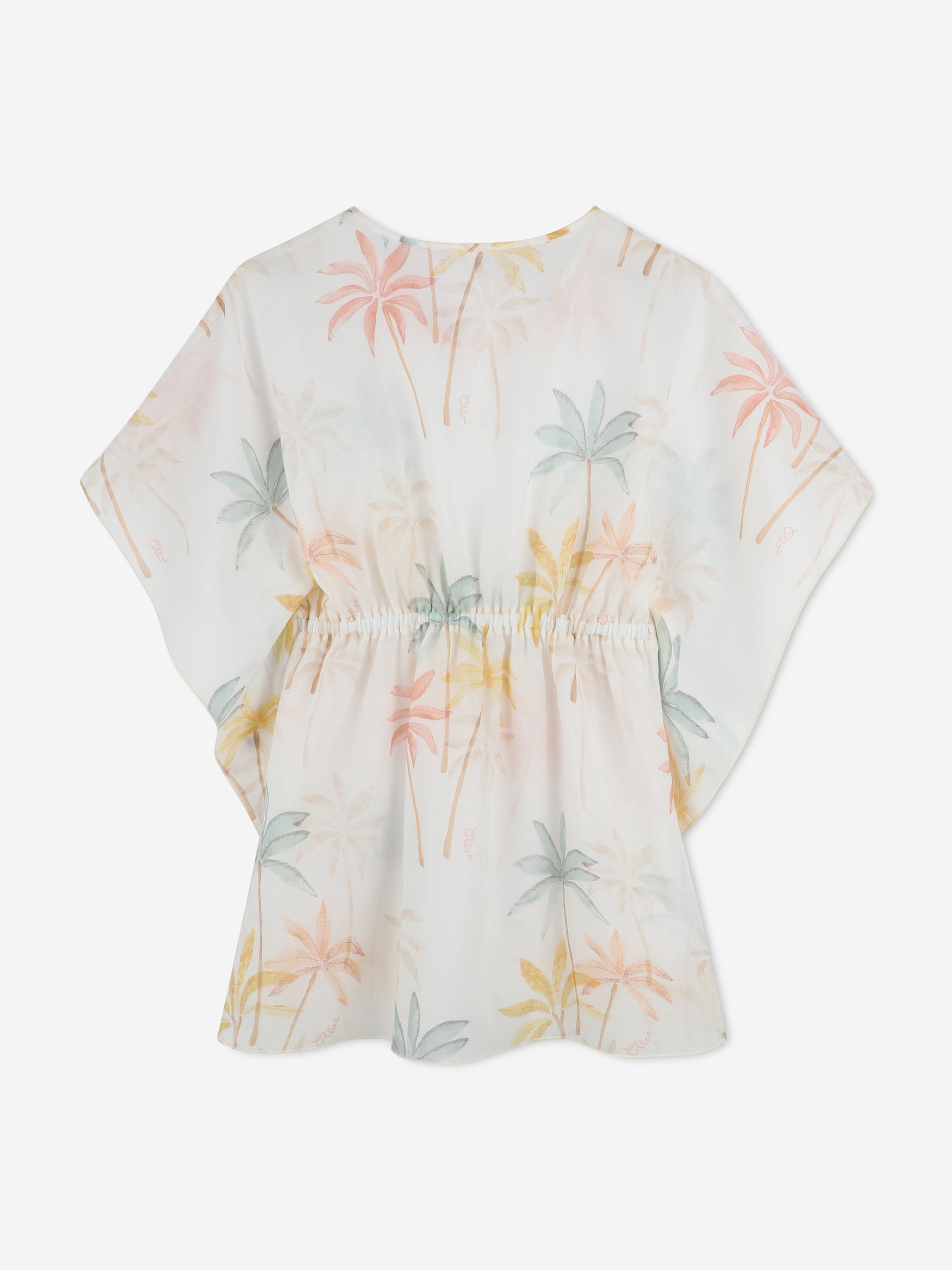 Chloé Girls Palm Grove Beach Dress in Multicolour