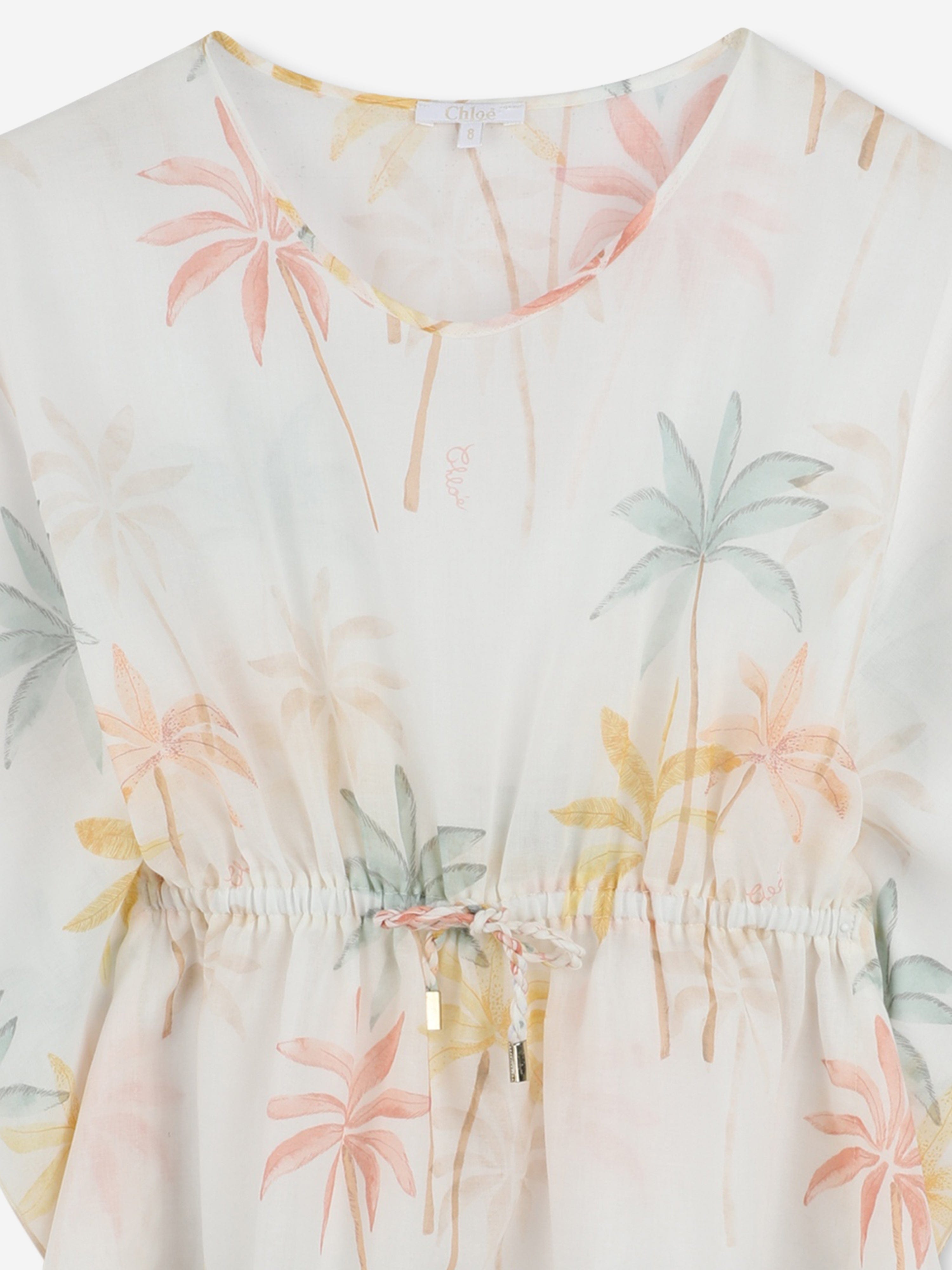 Chloé Girls Palm Grove Beach Dress in Multicolour