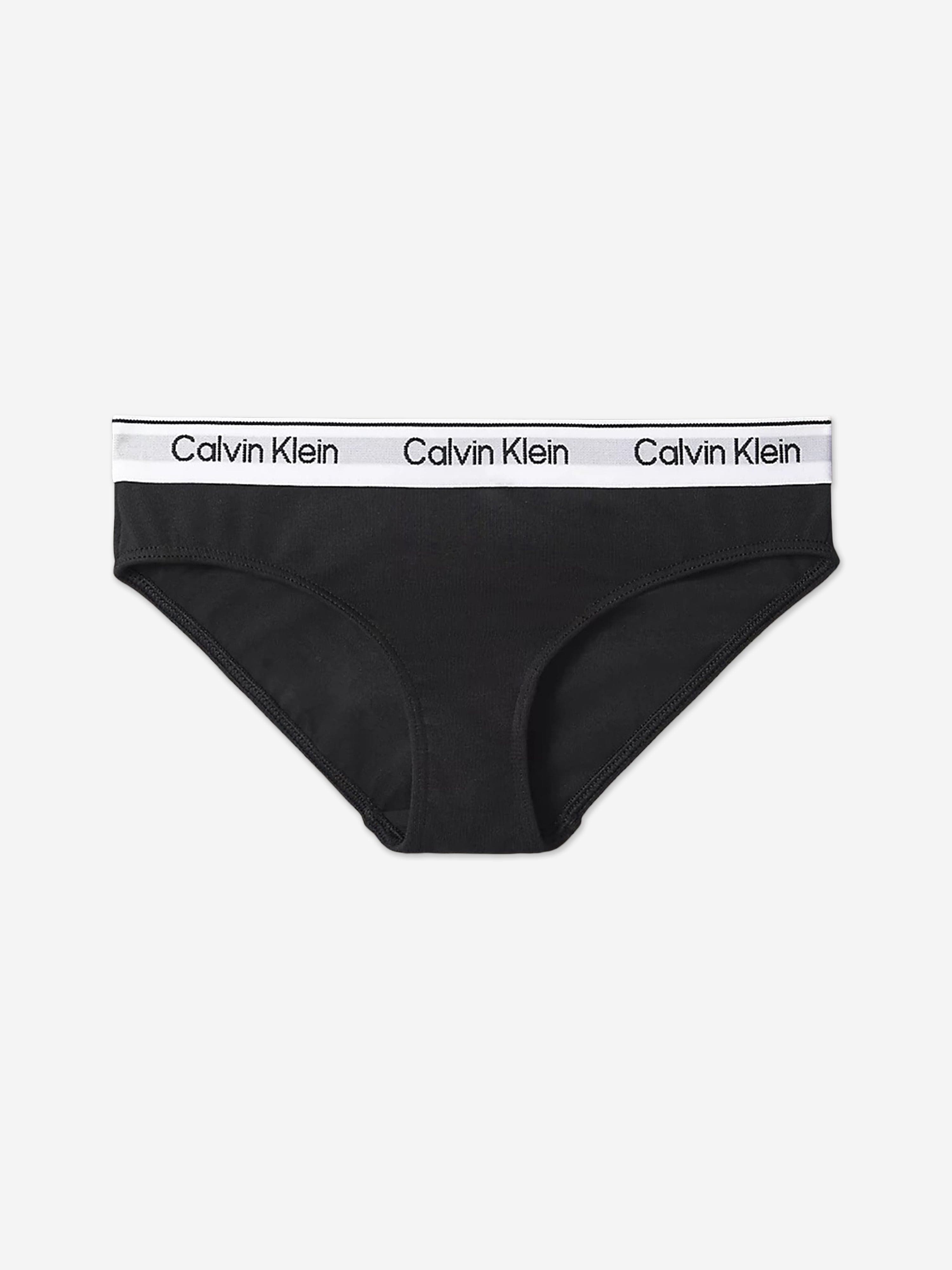 Calvin Klein Girls 2 Pack Bikini Knickers Set in Black