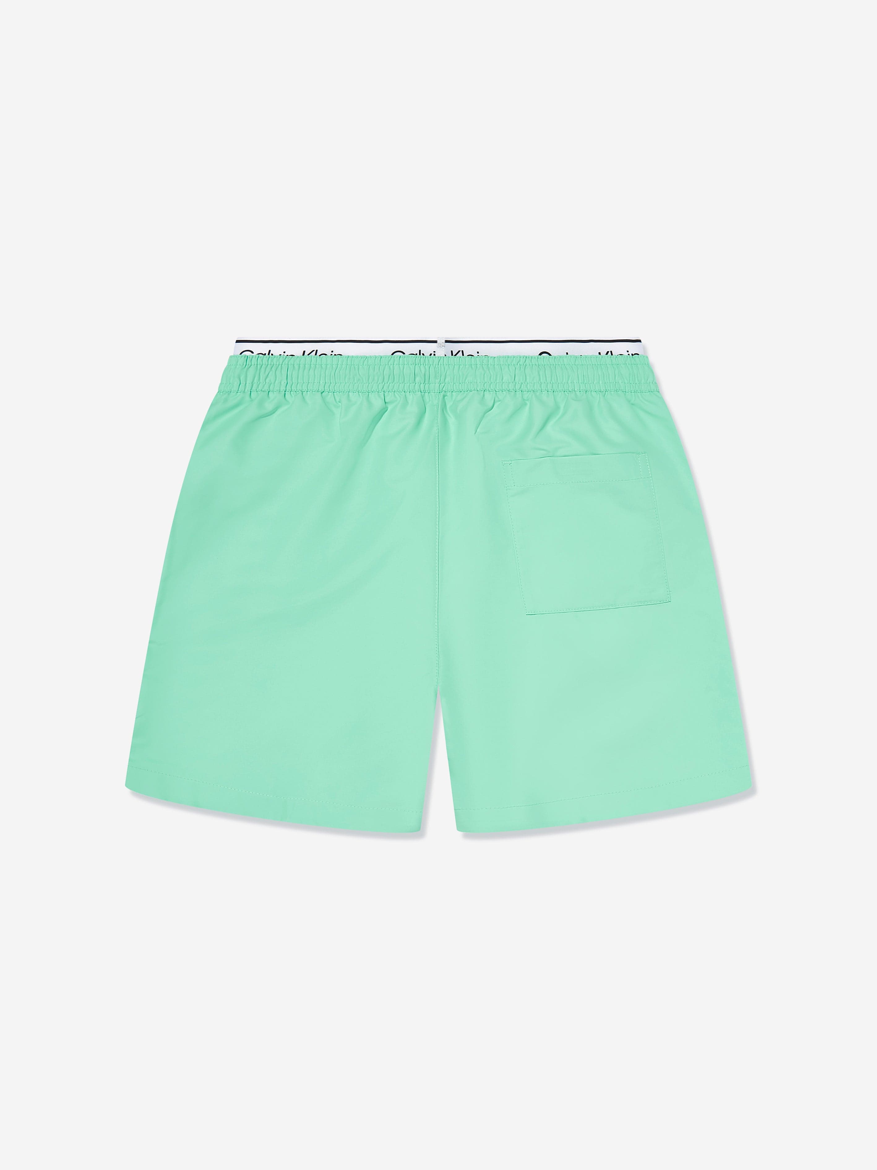 Calvin Klein Boys Double Waistband Swim Shorts in Green