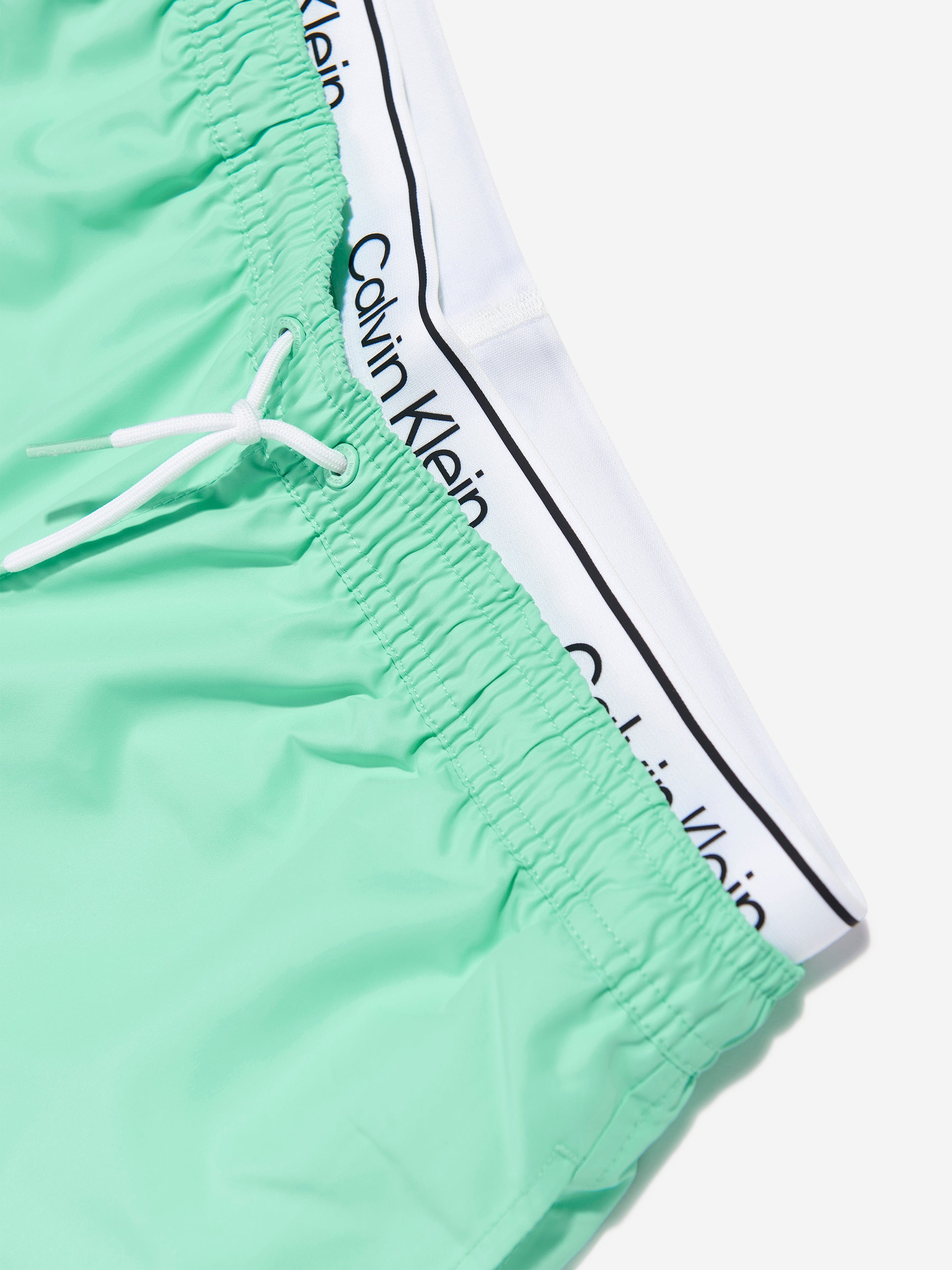 Calvin Klein Boys Double Waistband Swim Shorts in Green