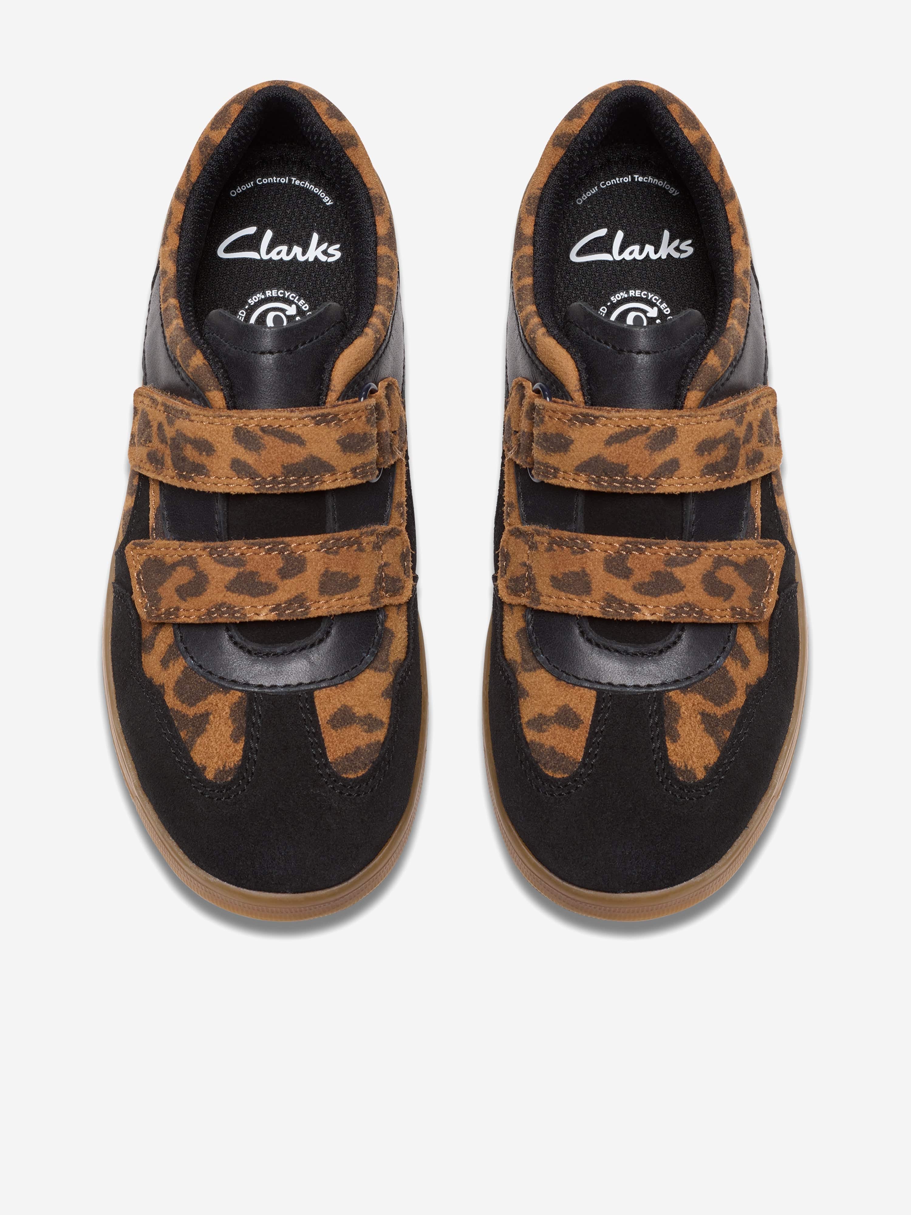 Clarks Girls Disco Vibe Trainers in Brown (Wide Fit)