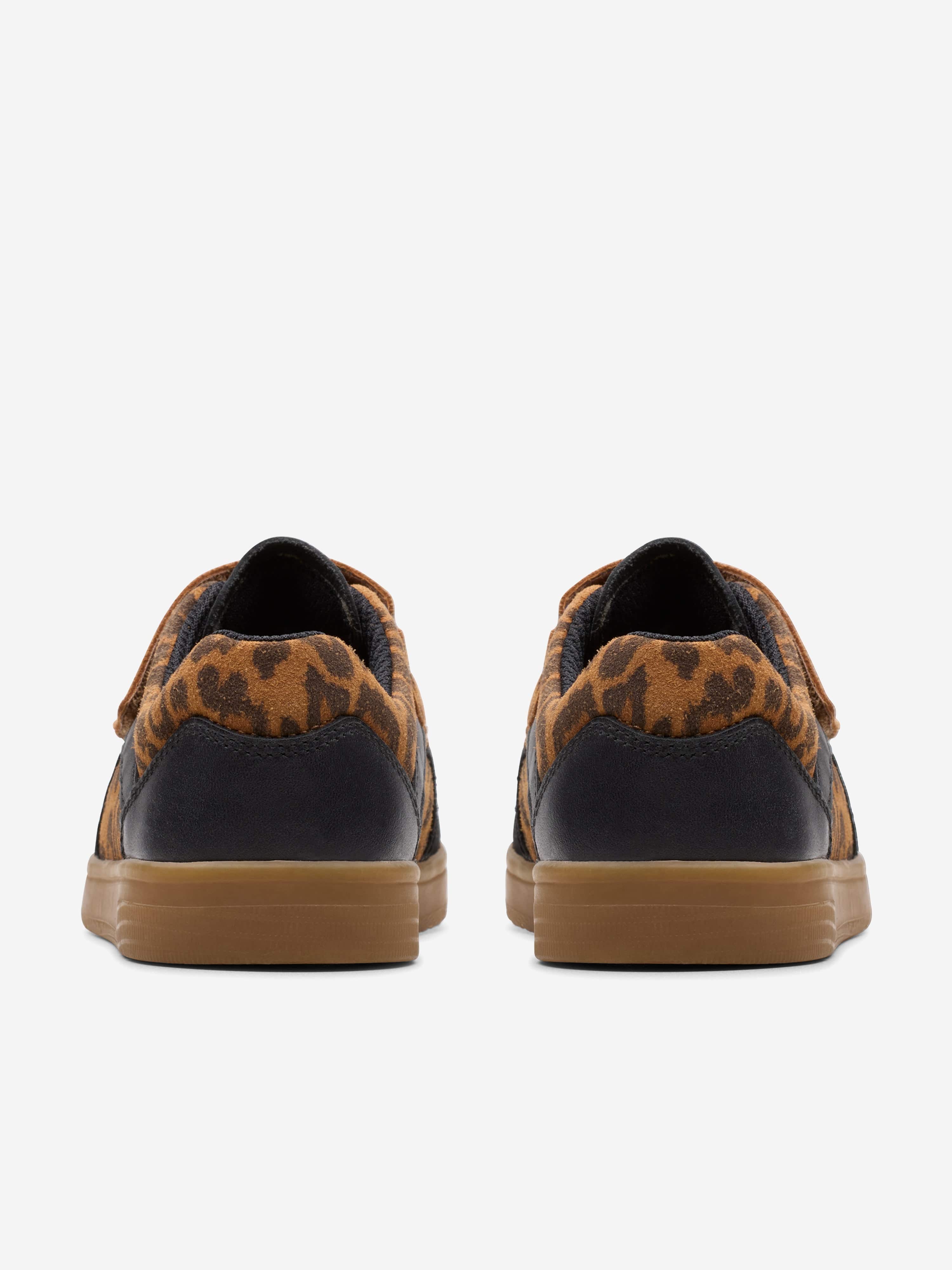 Clarks Girls Disco Vibe Trainers in Brown (Wide Fit)