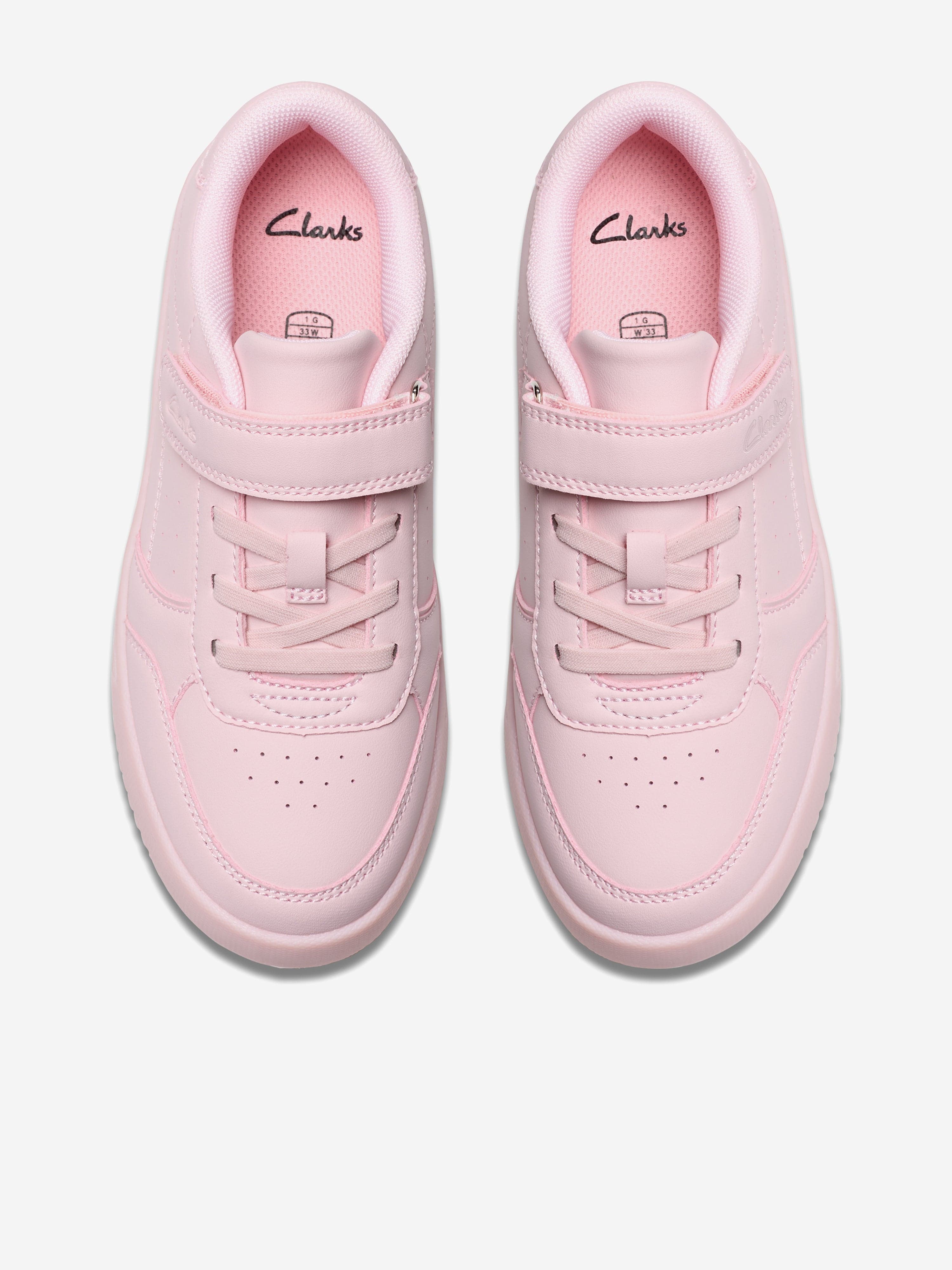 Clarks Girls Barley Step Trainers in Pink (Wide Fit)