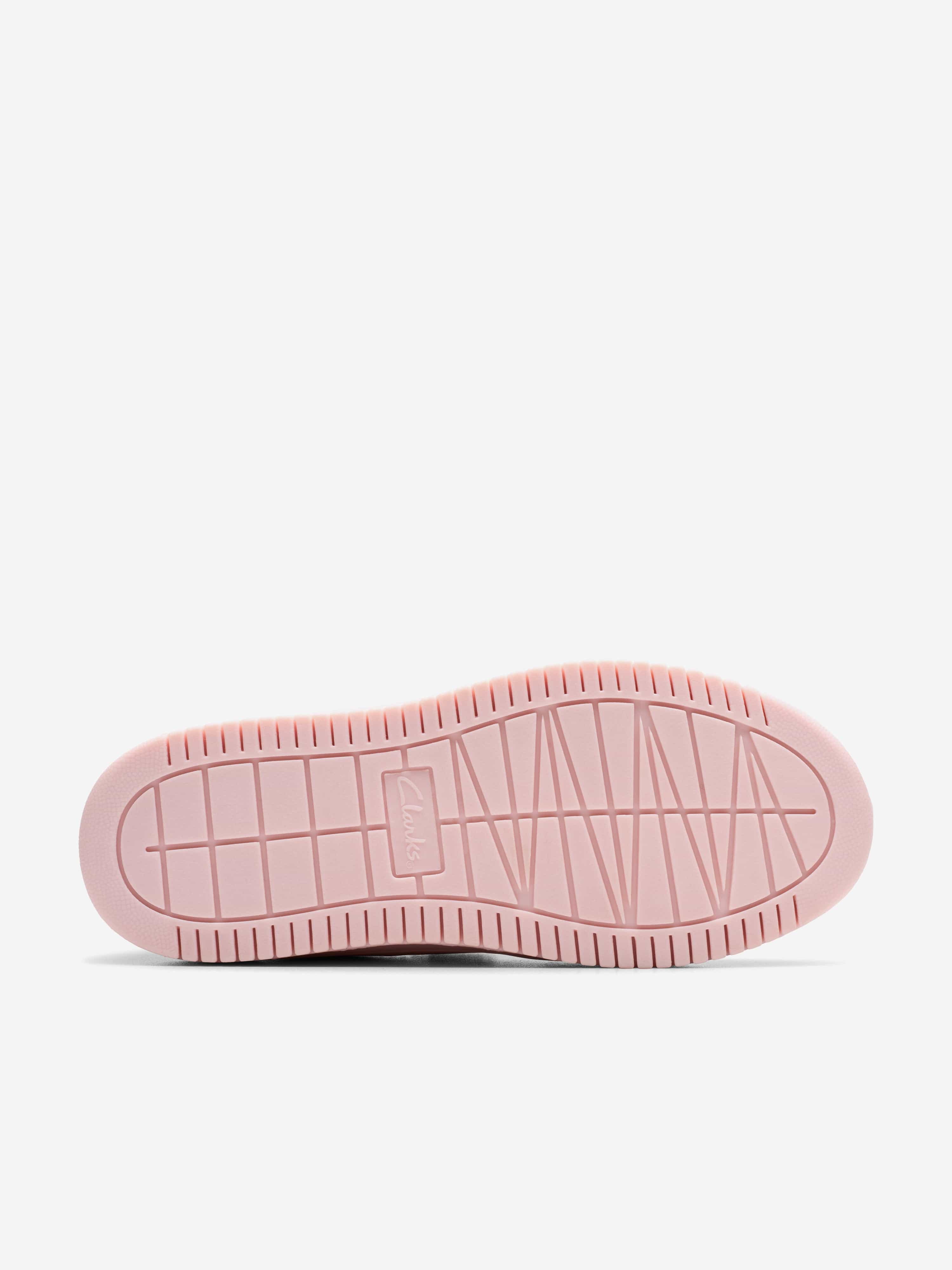 Clarks Girls Barley Step Trainers in Pink (Wide Fit)