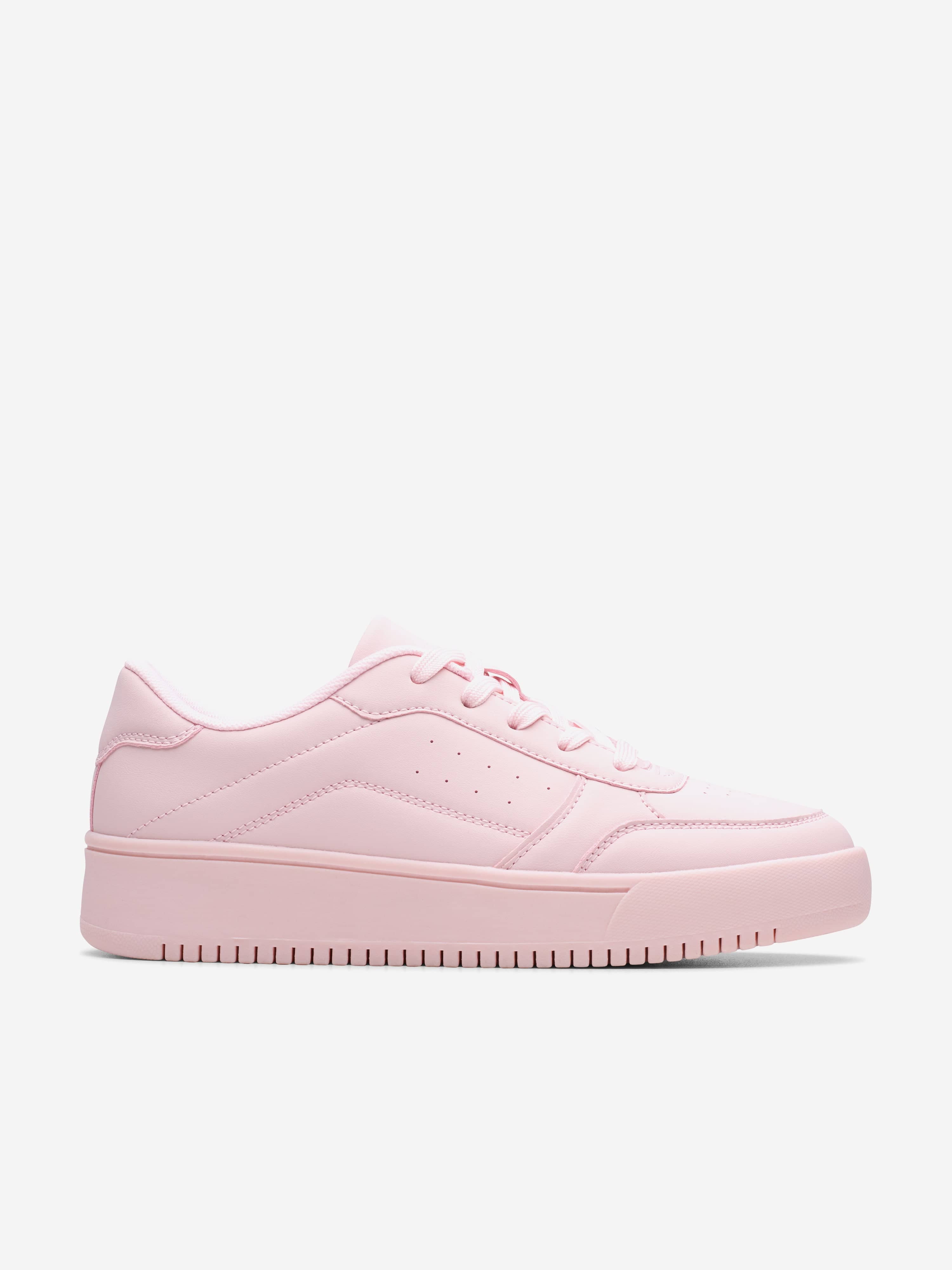 Clarks Girls Barley Step Trainers in Pink (Wide Fit)