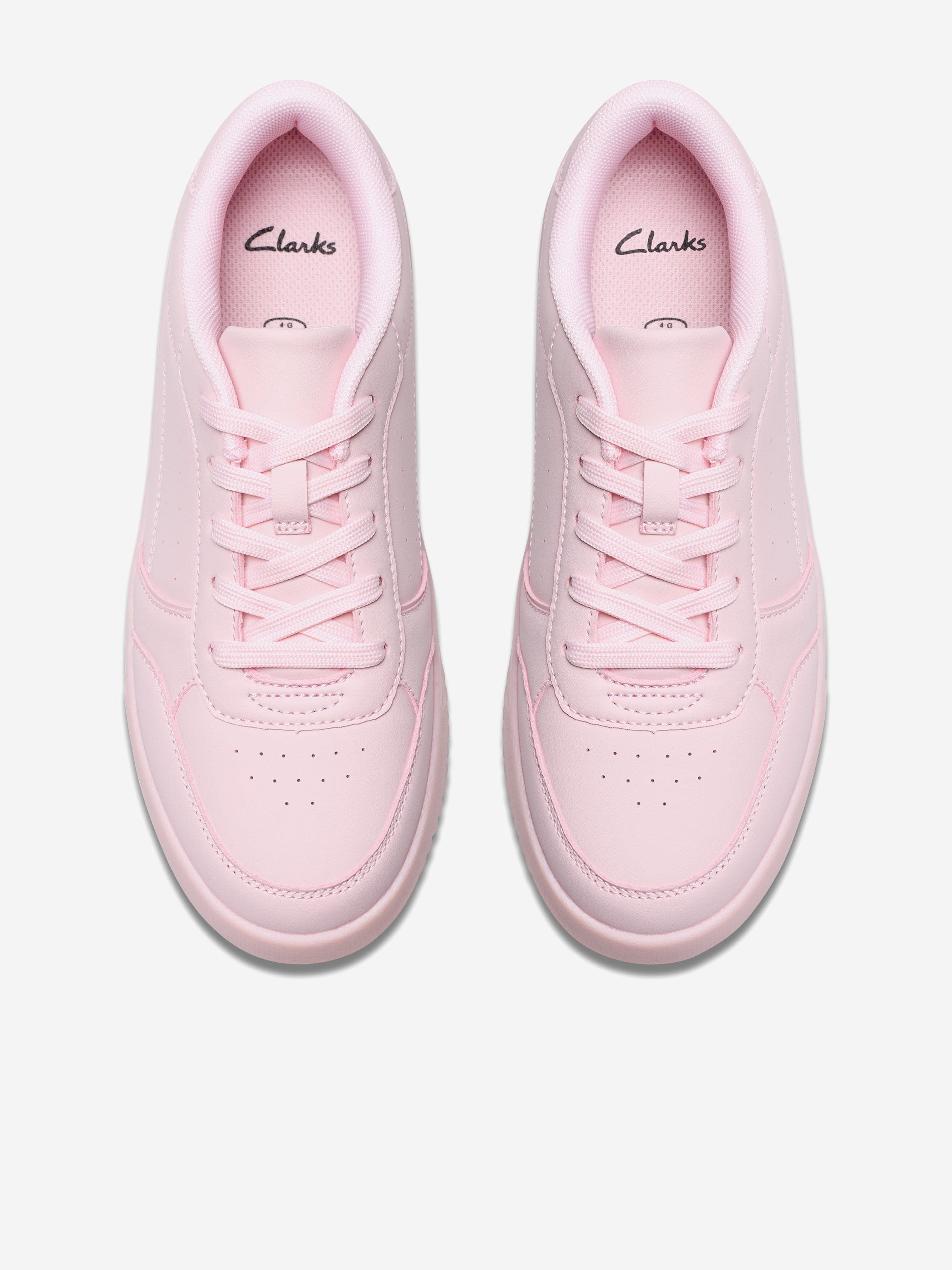Clarks Girls Barley Step Trainers in Pink (Wide Fit)